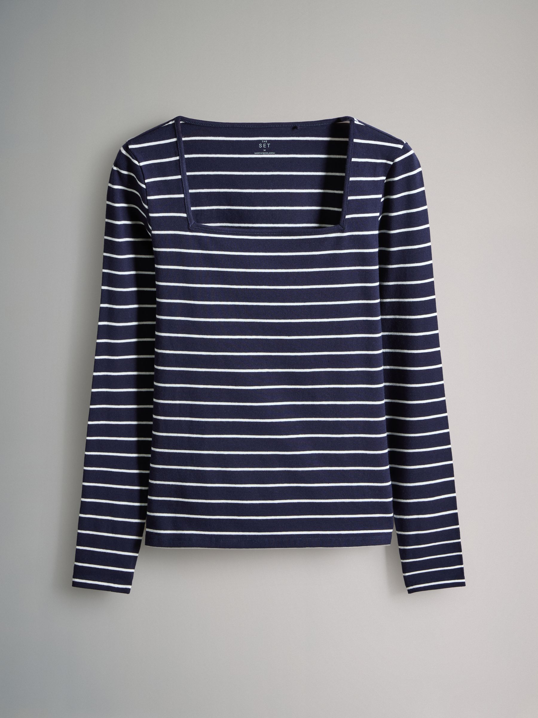 Navy/Red/White - 3 Pack Square Neck Long Sleeve T-Shirts - Image 2 of 6