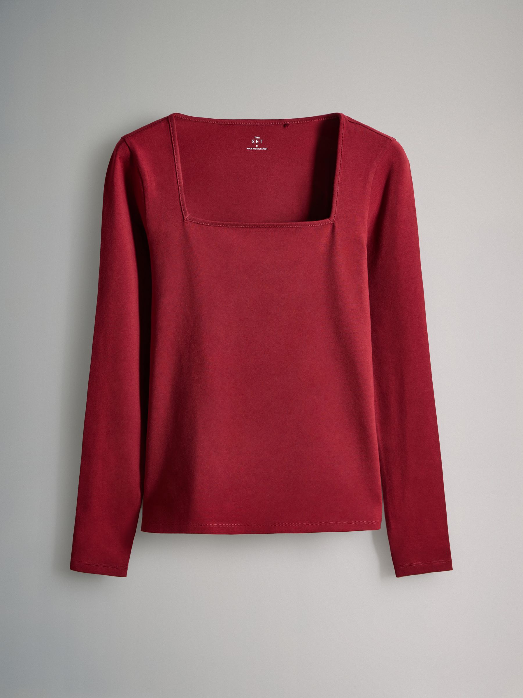 Navy/Red/White - 3 Pack Square Neck Long Sleeve T-Shirts - Image 4 of 6