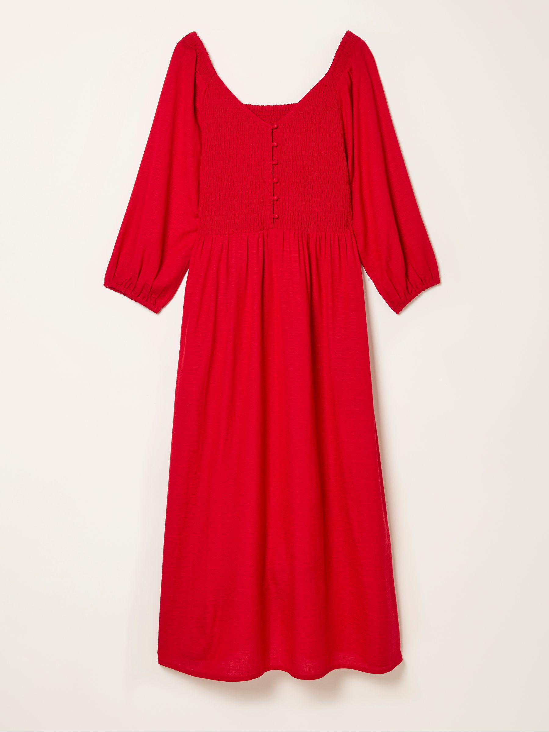 fat face red dress Simone Red Texture Floral Regular Jersey Dress