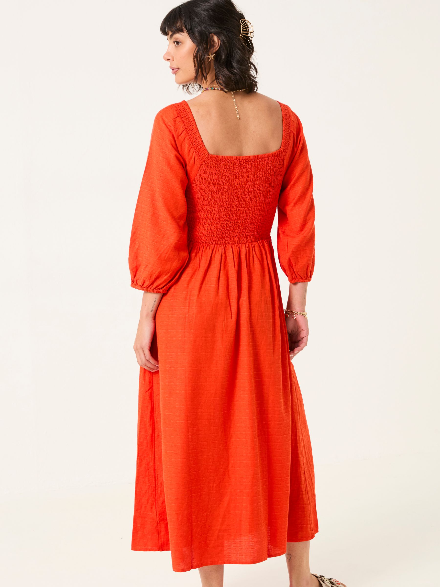 Adele Orange Midi Dress - Image 2 of 5