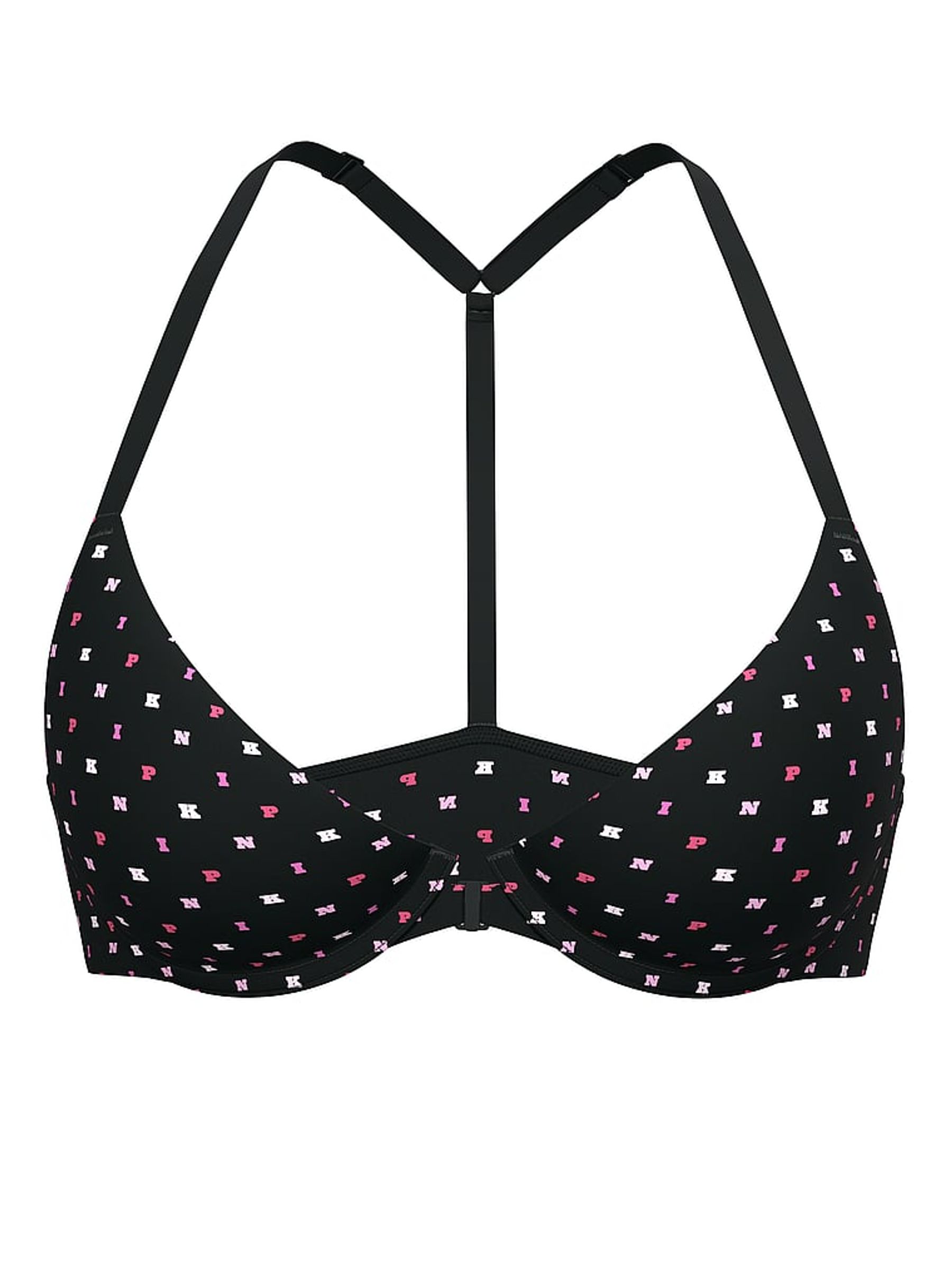 Black Logo Print Push Up Front Close Bra - Image 5 of 5