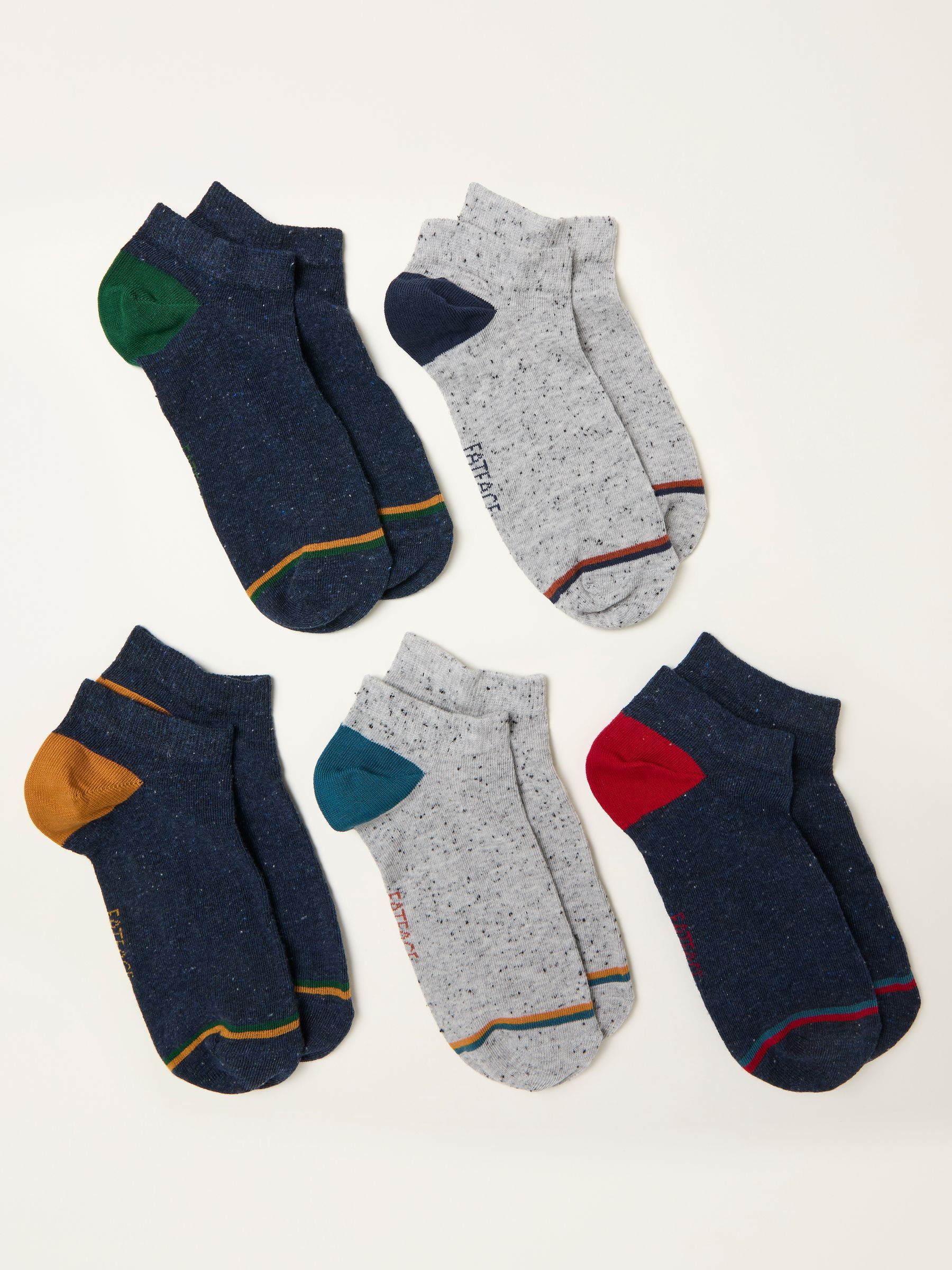 Navy Multi 5 Pairs of Pop Colour Trainer Socks - Image 2 of 2 Navy Multi 5 Pairs of Pop Colour Trainer Socks - Image 2 of 2