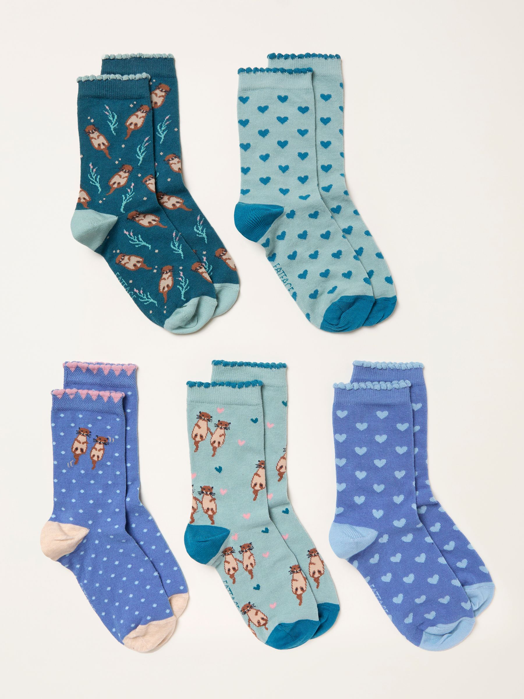 Green Otters 5 Pairs of Otter Socks - Image 2 of 2