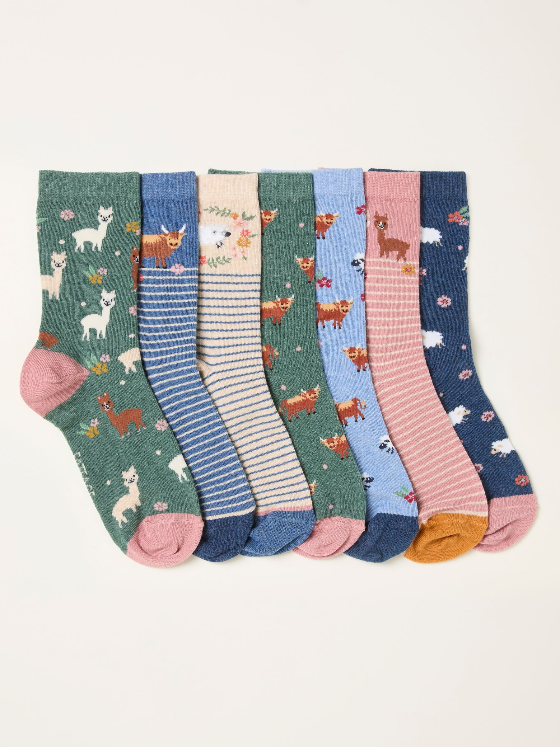 Multi Animal 7 Pairs of Farm Socks - Image 1 of 2