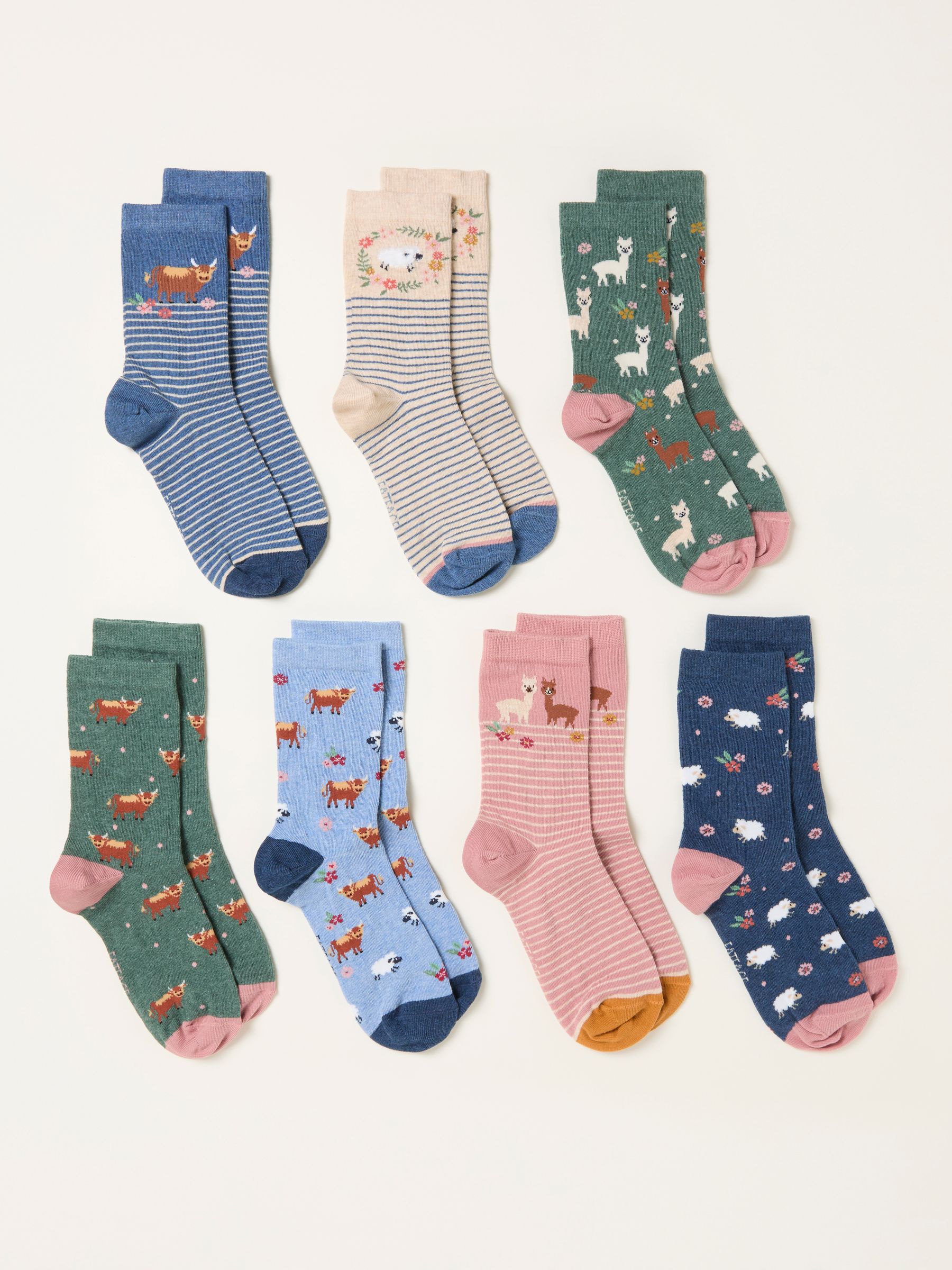 Multi Animal 7 Pairs of Farm Socks - Image 2 of 2