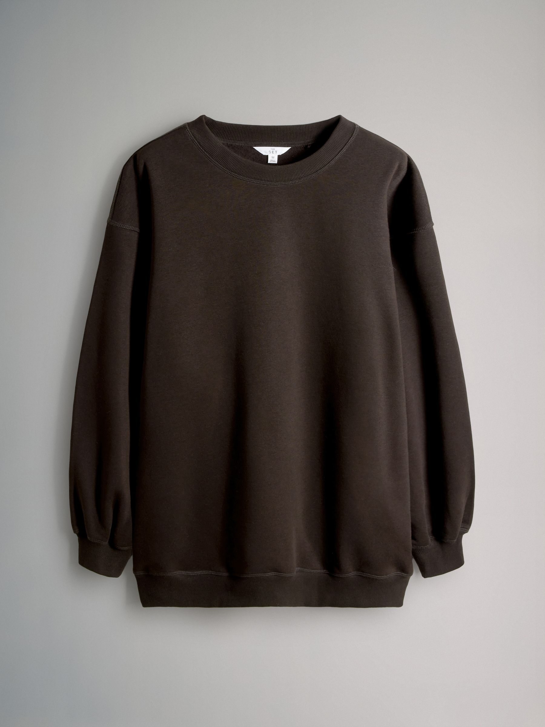 Black/Chocolate - 2 Pack Longline Crew Neck Sweatshirt - Image 2 of 5