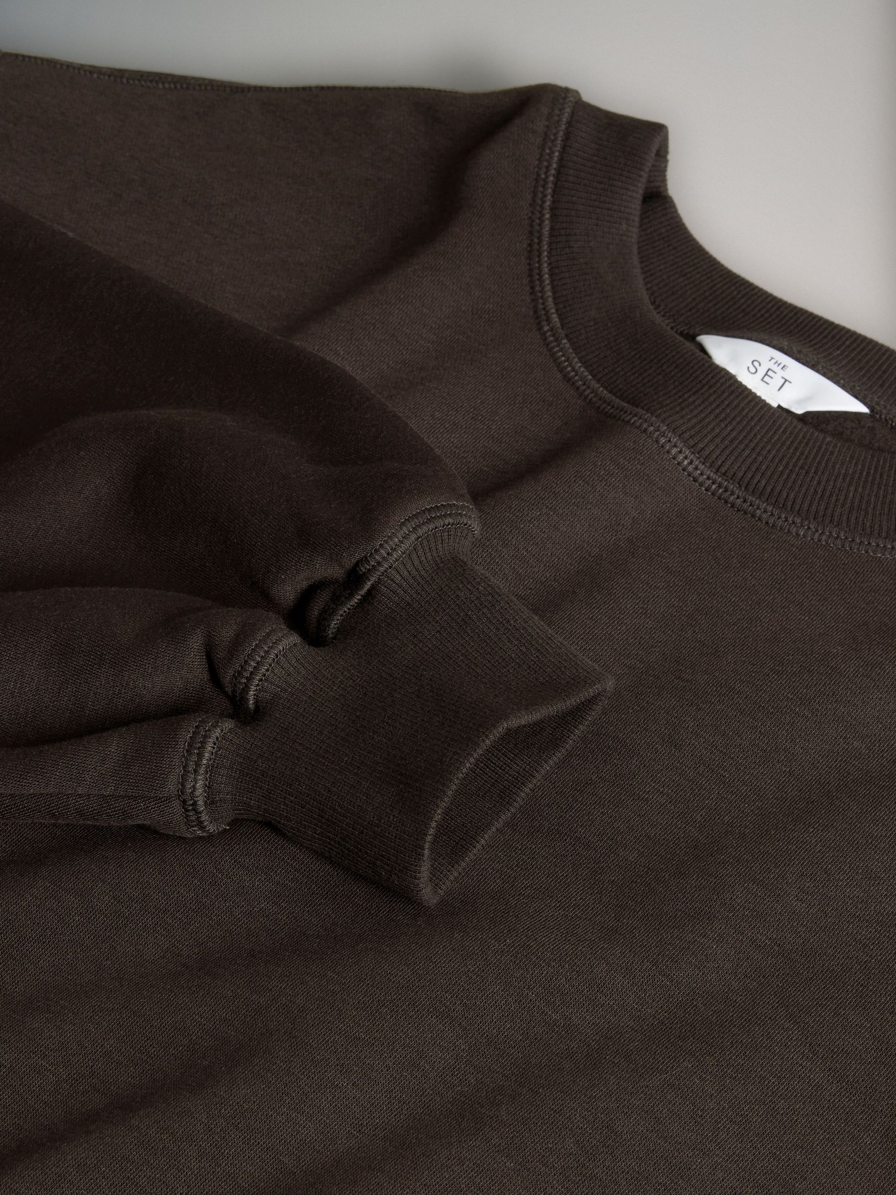 Black/Chocolate - 2 Pack Longline Crew Neck Sweatshirt - Image 5 of 5