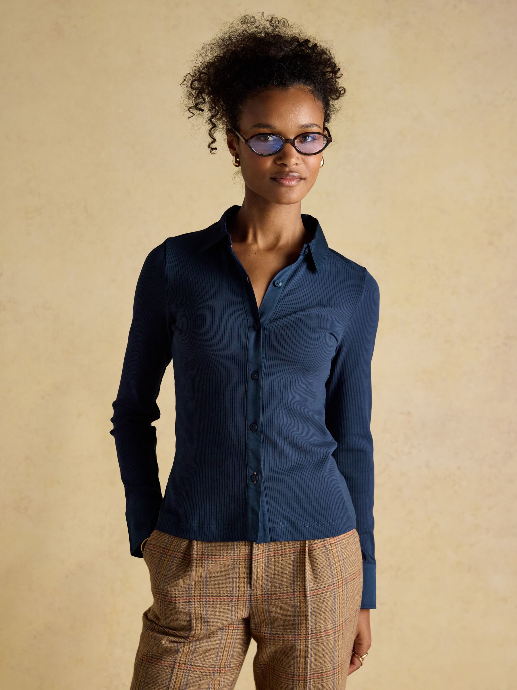 AND MARY Anita button knit tops black TOPS andmary Anita button