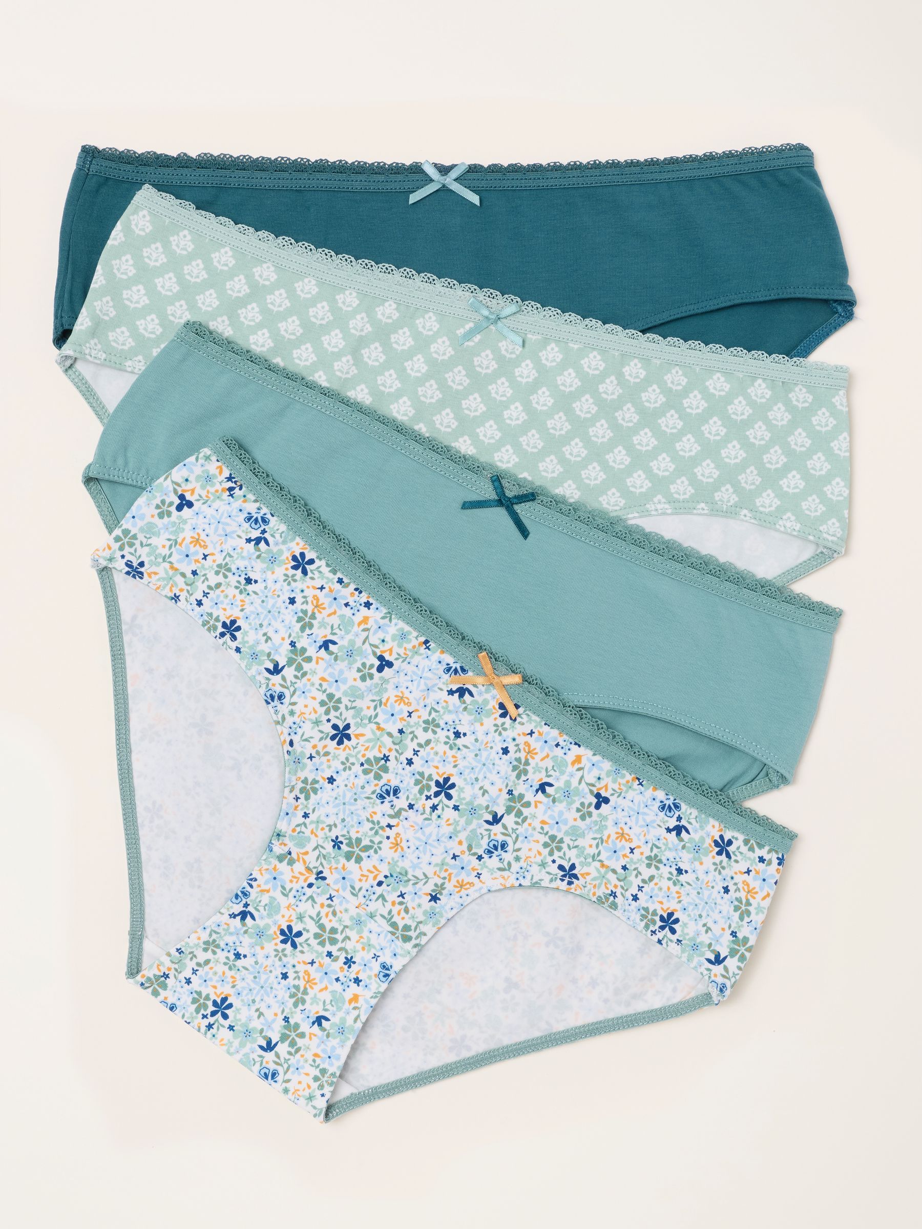 Green 4 Pack of Geo Short Knickers - Image 1 of 3