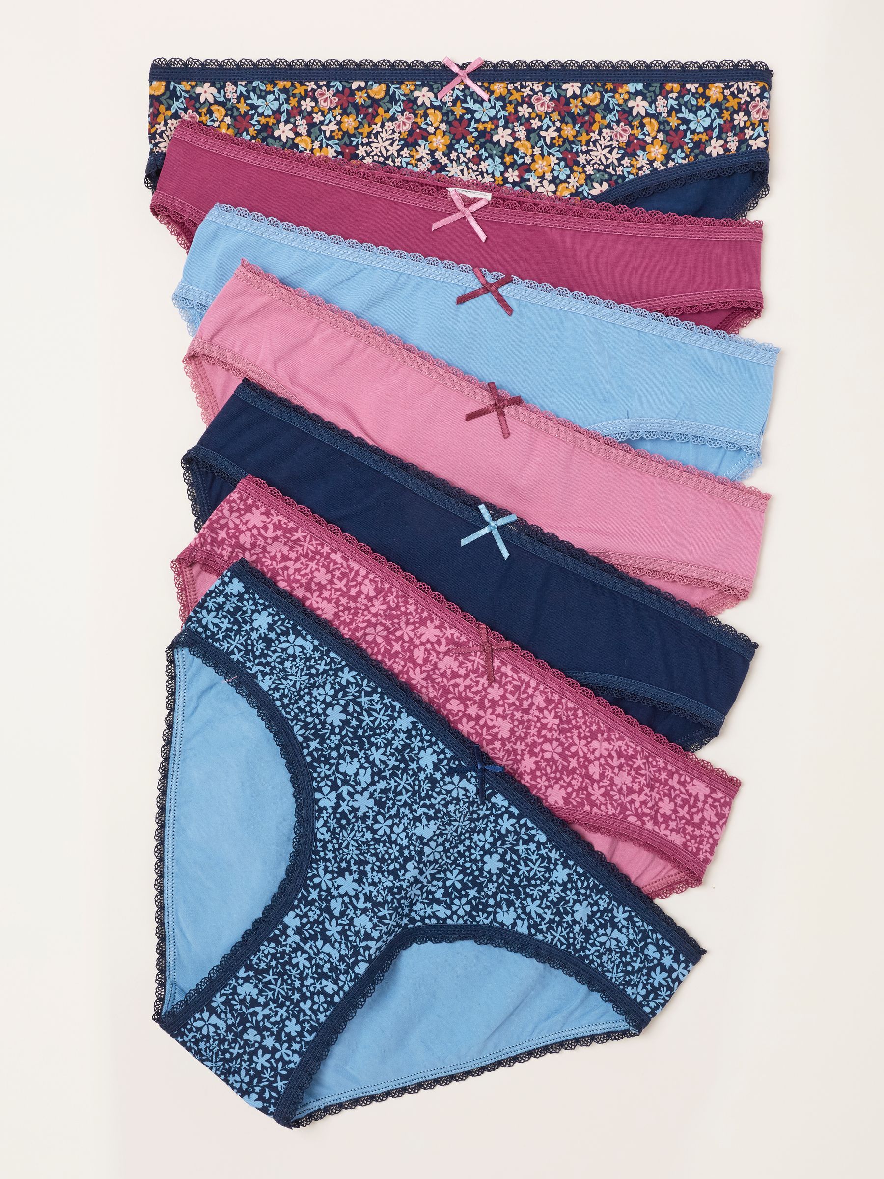 Purple 7 Pack of Floral Hi Leg Knickers - Image 1 of 3