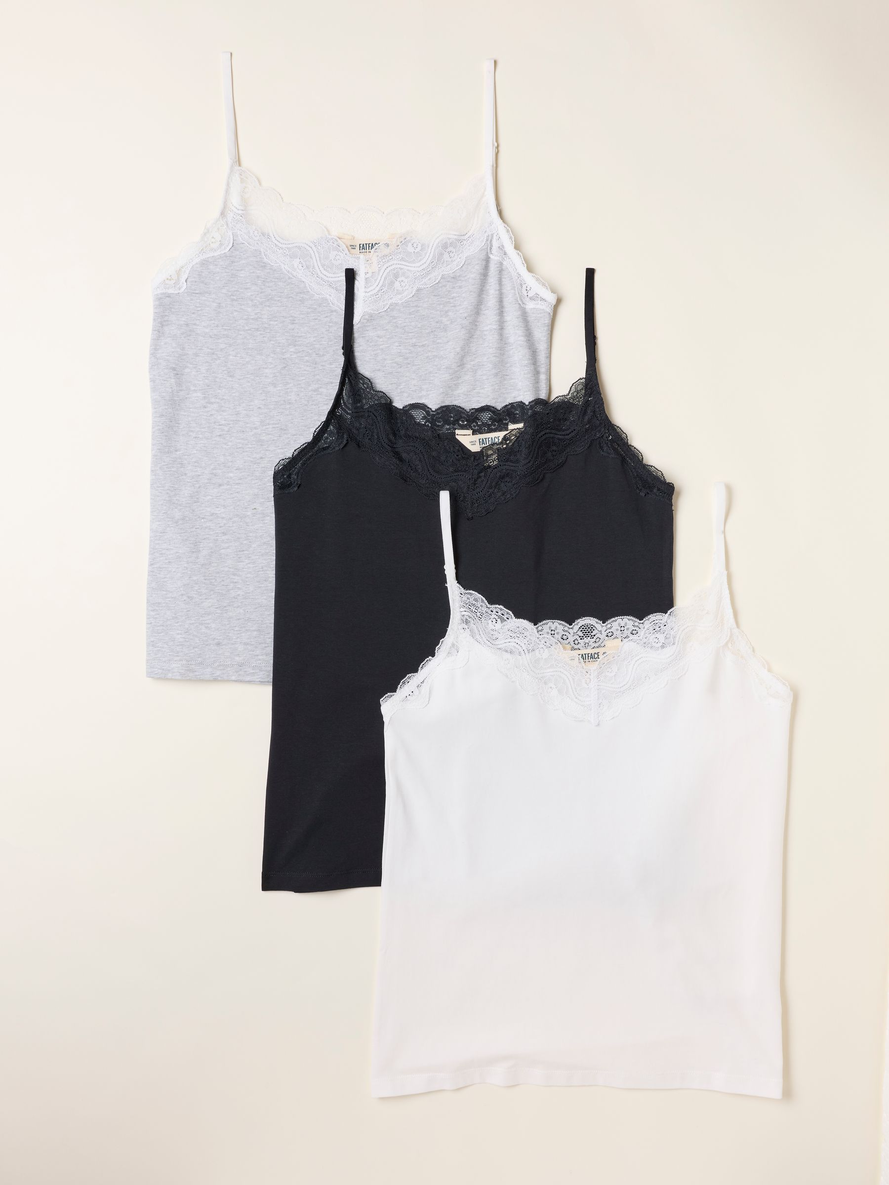 Grey 3 Pack of Lace Vests - Image 1 of 6