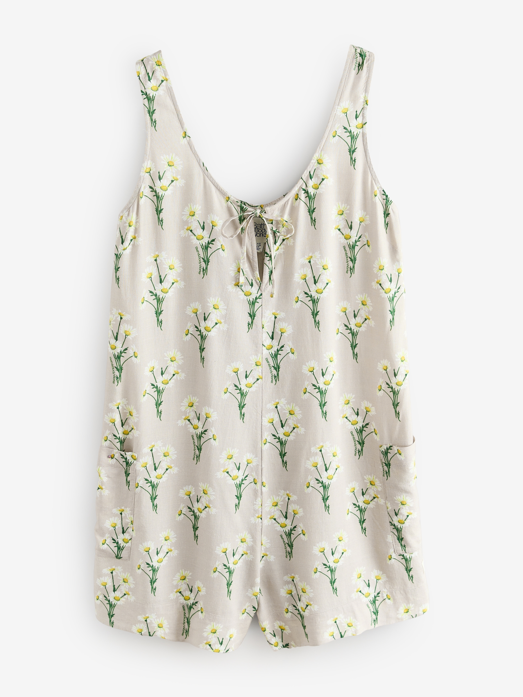 Neutral Daisies Romper with Linen - Image 6 of 8