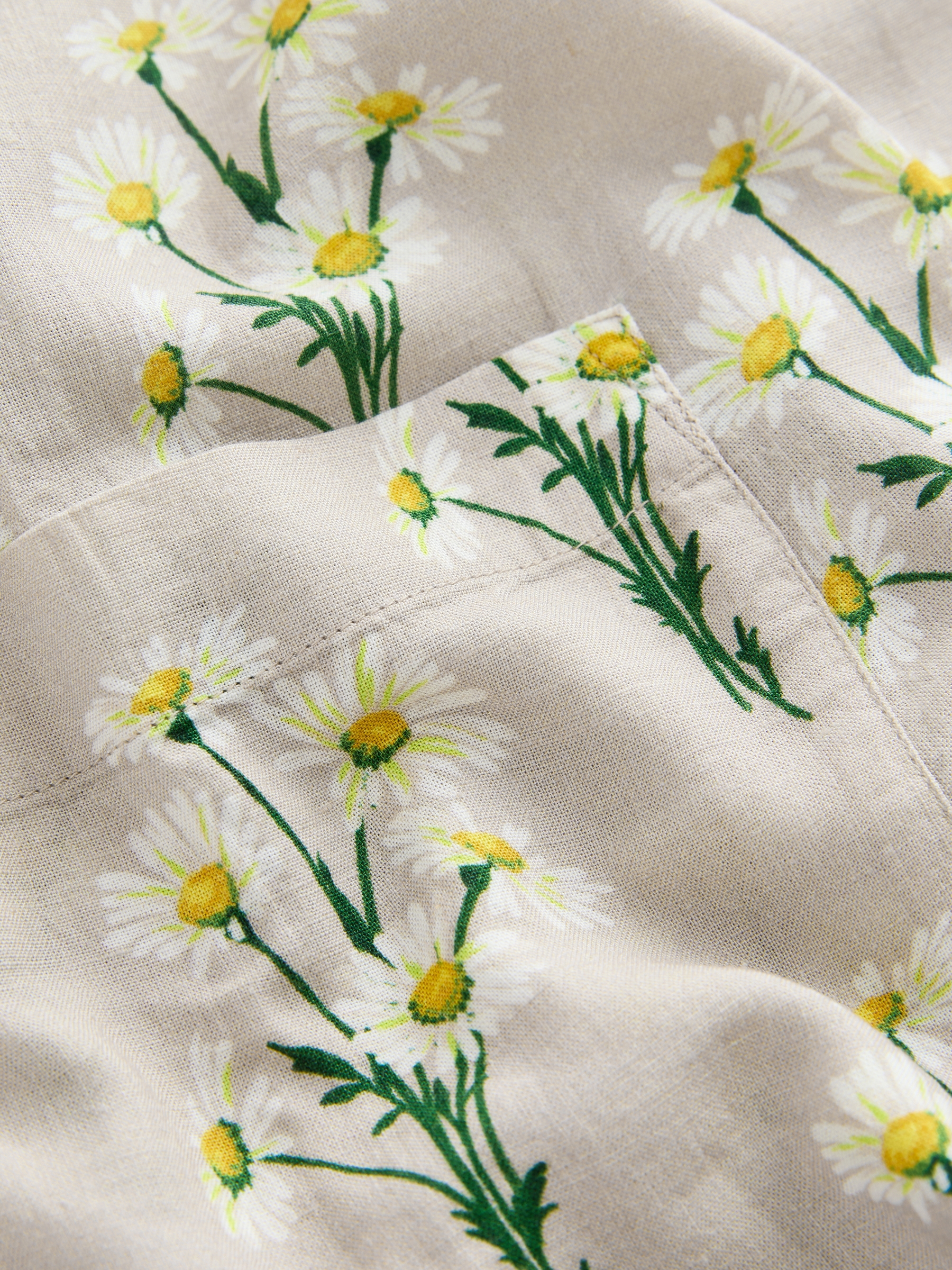 Neutral Daisies Romper with Linen - Image 8 of 8