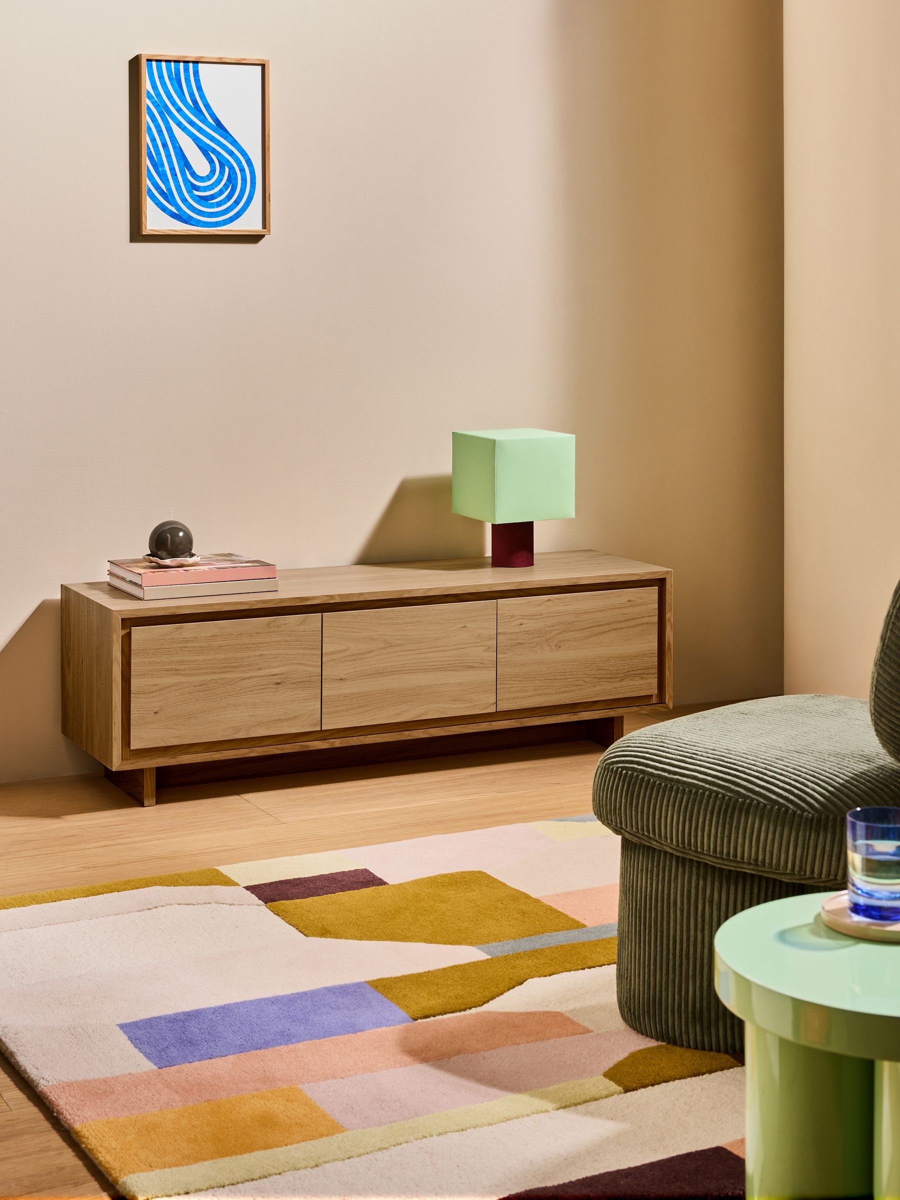 Kaci Wide Up to 50 Inch TV Unit in Oak Effect - Image 1 of 7 Kaci Wide Up to 50 Inch TV Unit in Oak Effect - Image 1 of 7