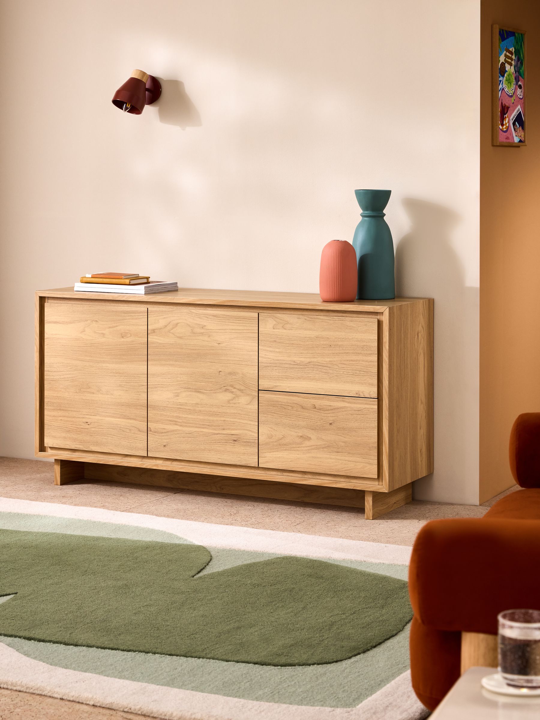 Kaci Large Sideboard in Oak Effect - Image 1 of 6 Kaci Large Sideboard in Oak Effect - Image 1 of 6