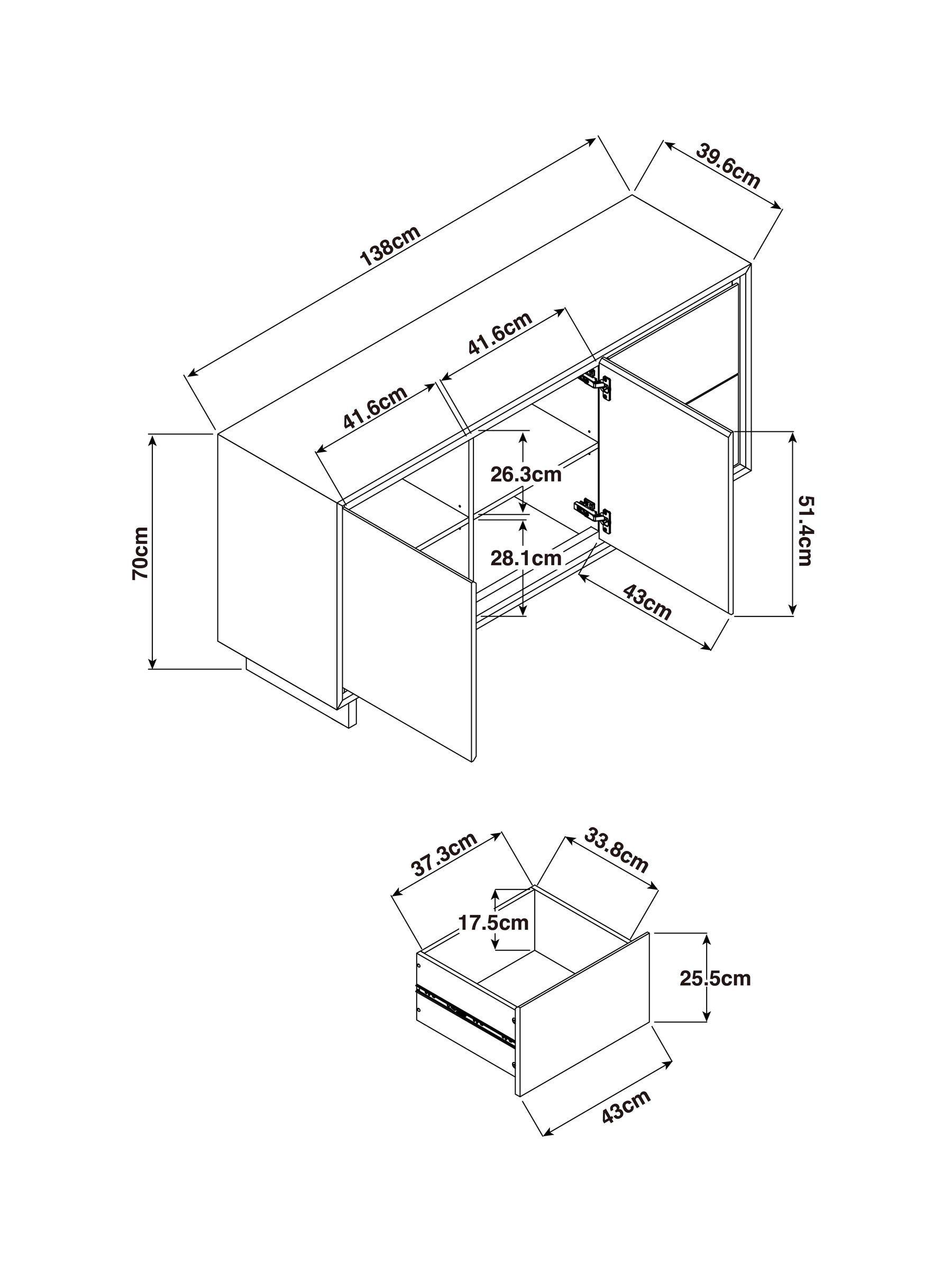 Kaci Large Sideboard in Oak Effect - Image 4 of 6