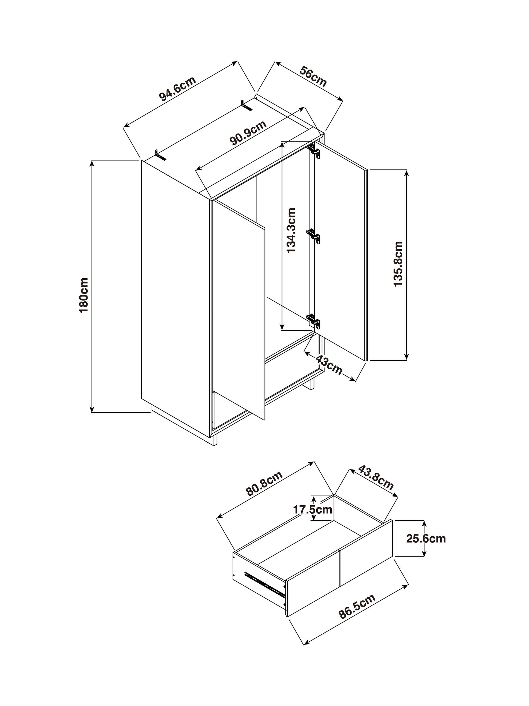 Oak Effect Kaci Double Wardrobe - Image 7 of 7