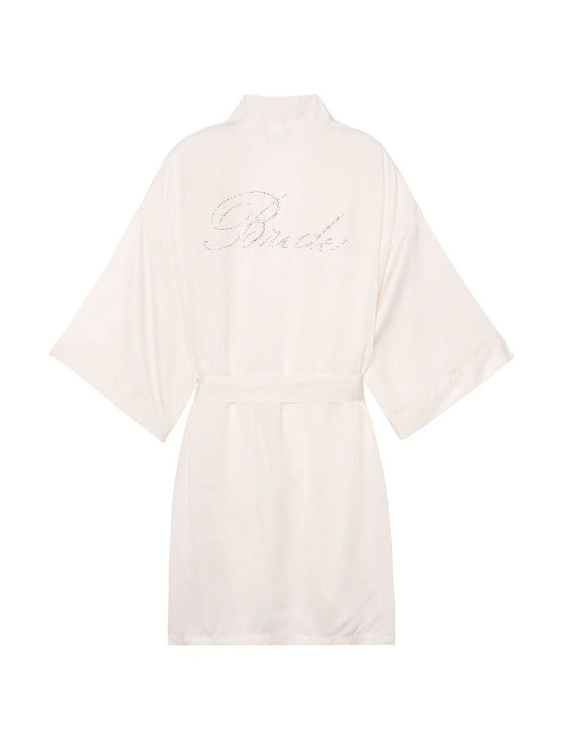White Bridal Satin Robe - Image 8 of 12