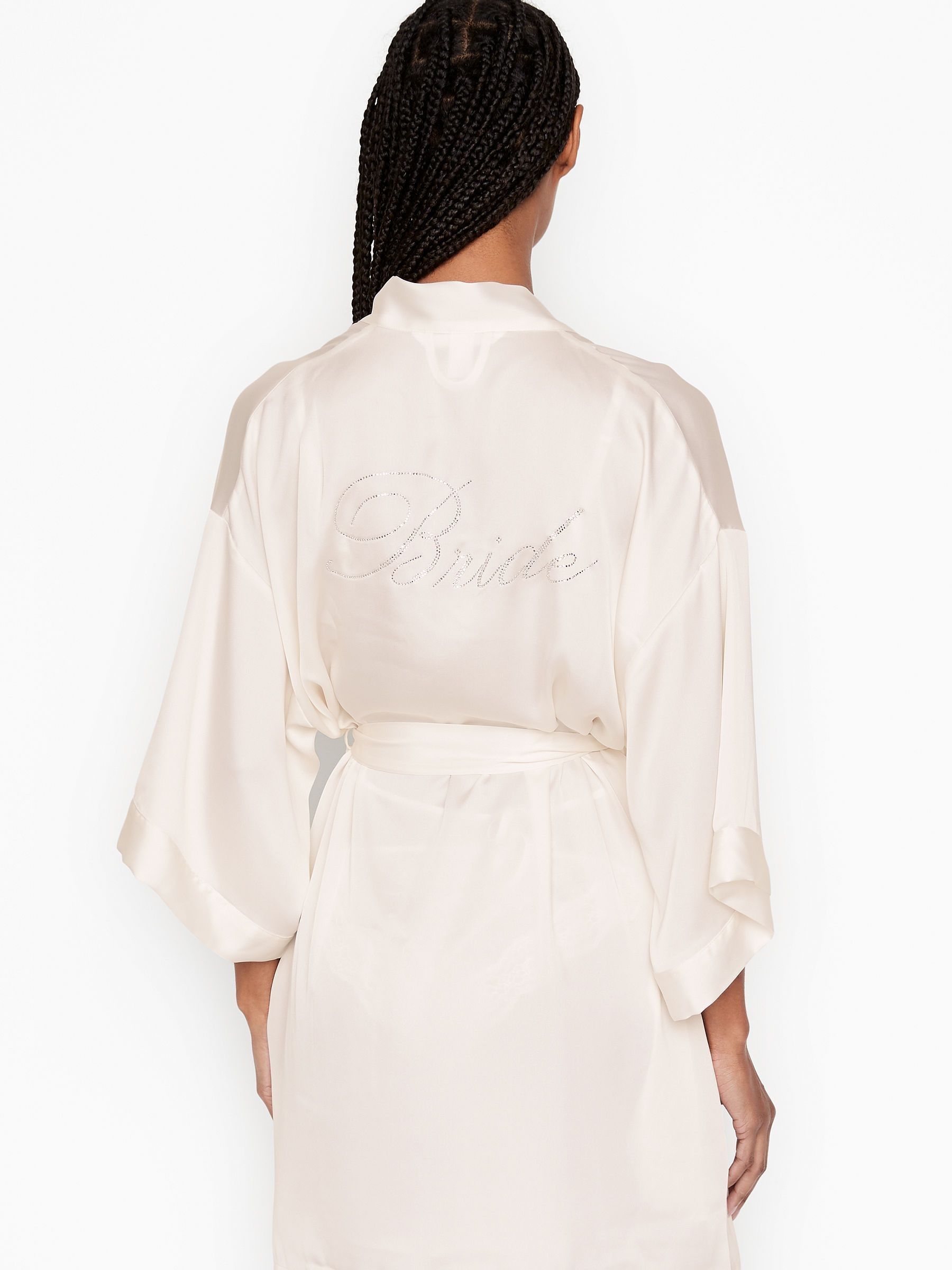 White Bridal Satin Robe - Image 9 of 12