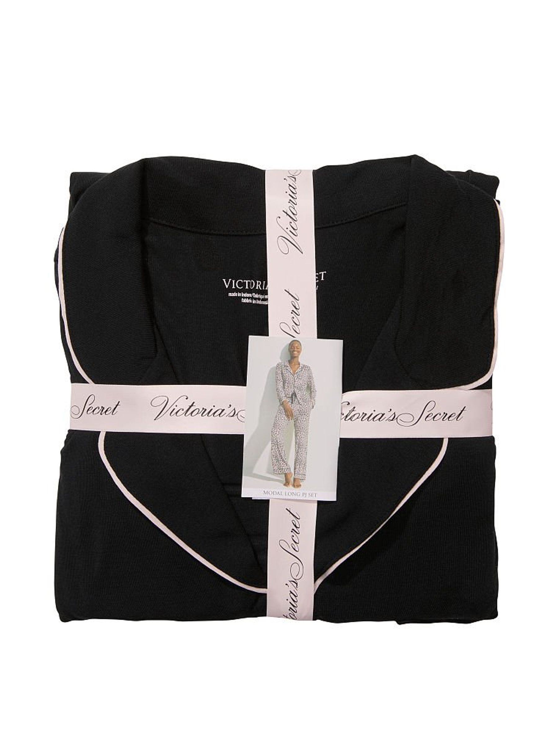 Black Modal Long Pyjamas Set - Image 4 of 5