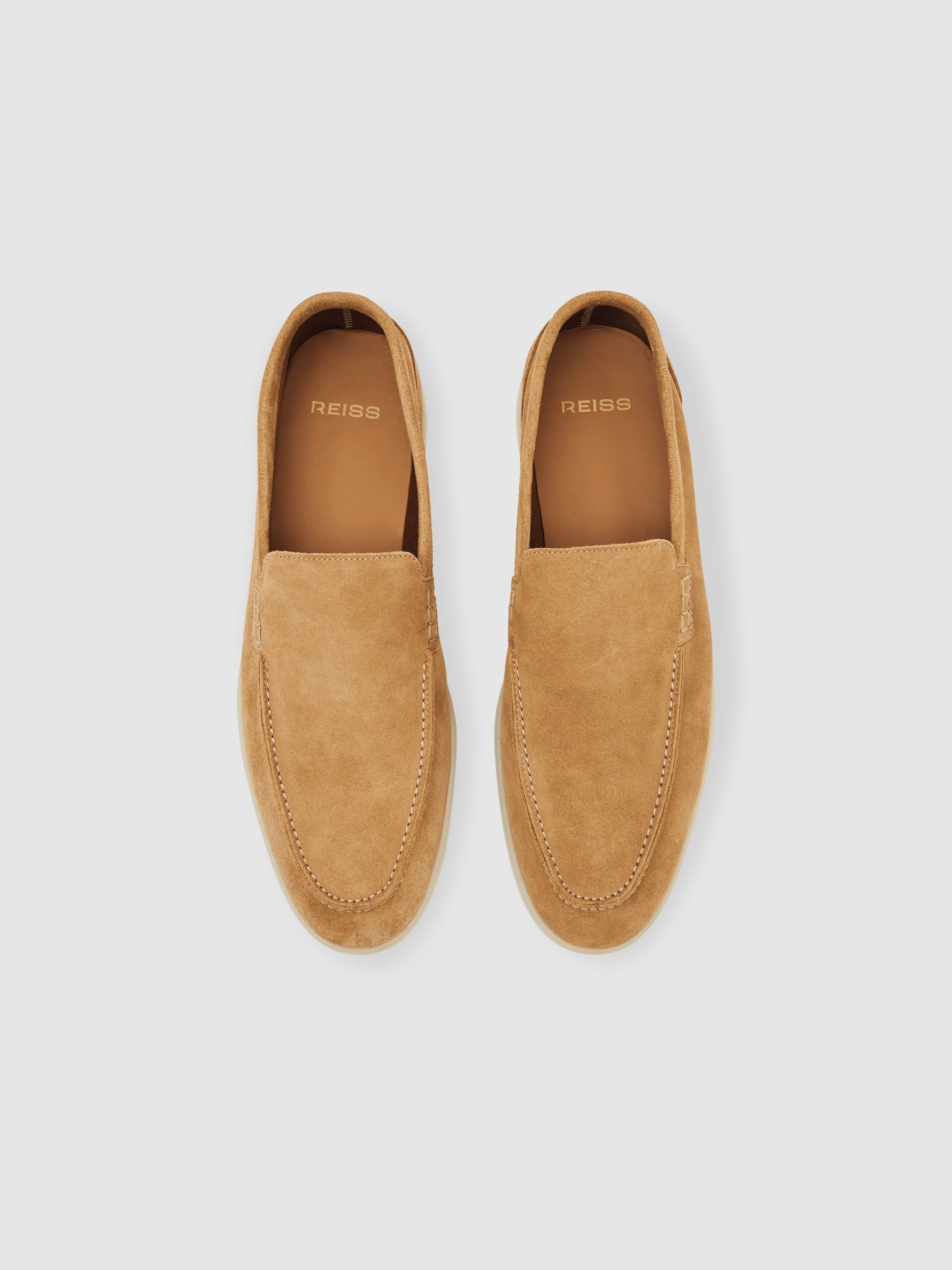 Suede Slip-On Loafers in Stone - Image 2 of 6
