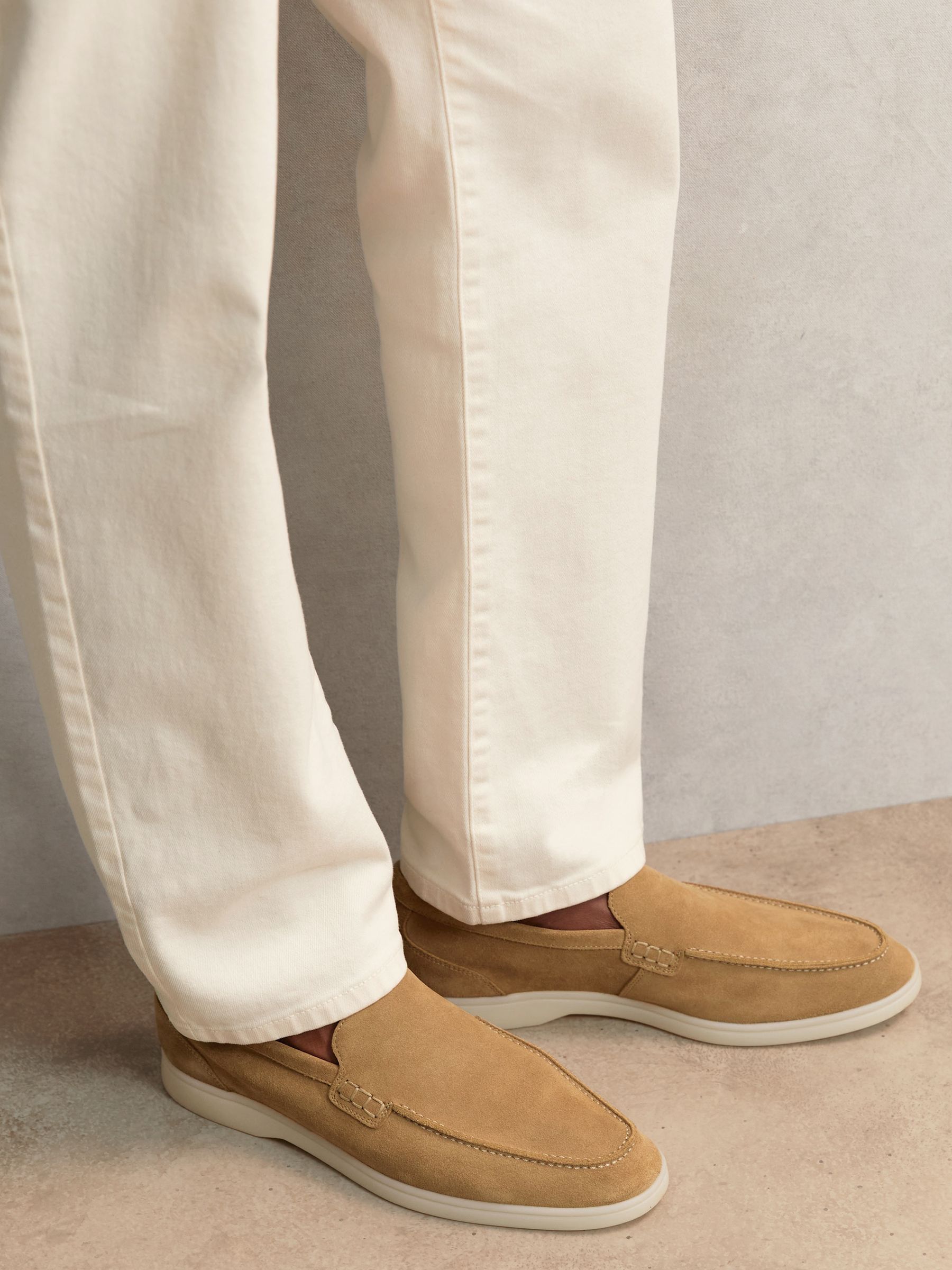 Suede Slip-On Loafer in Stone - image 5