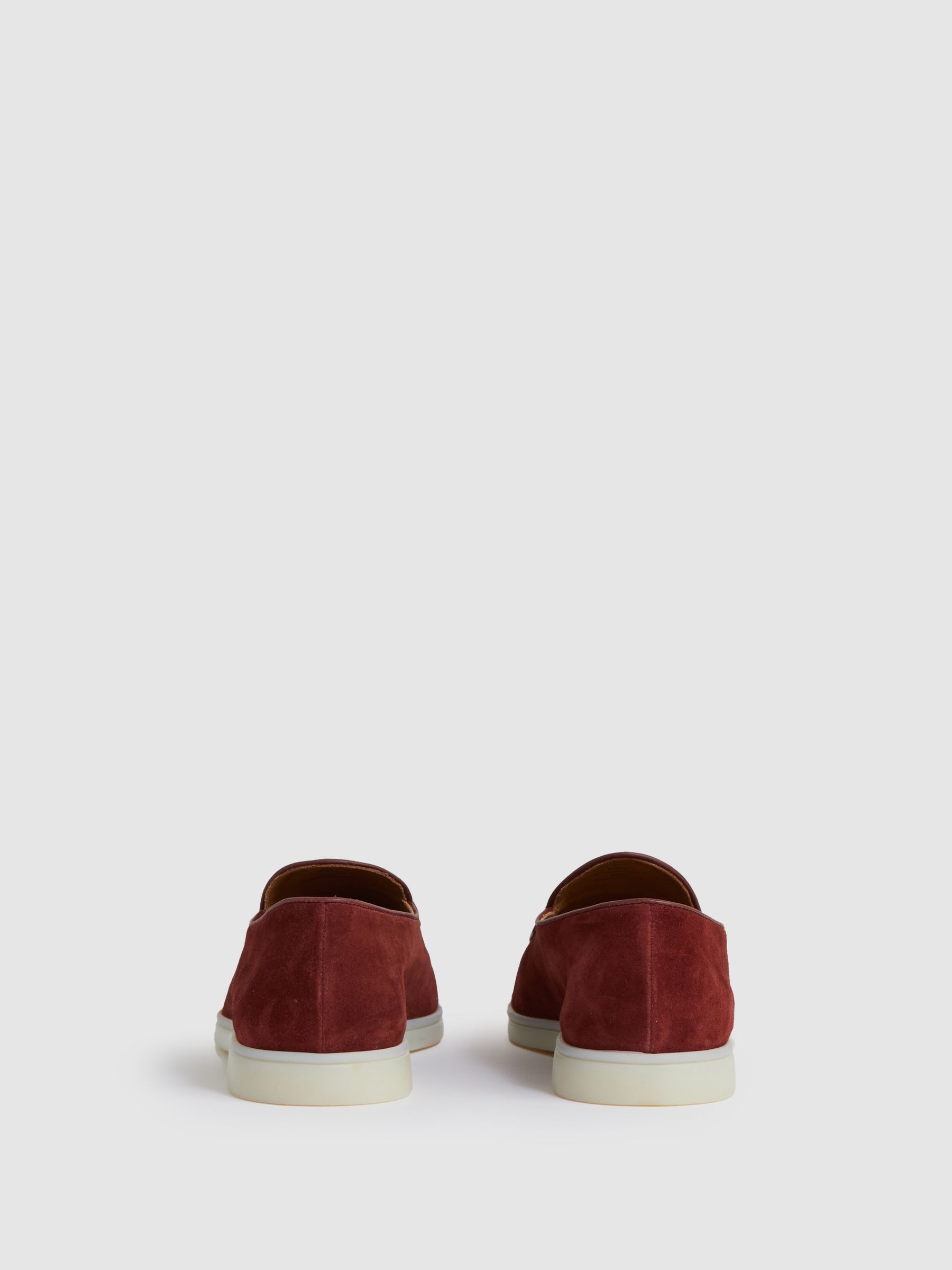 Suede Tassel Loafers in Maroon Red - image 4