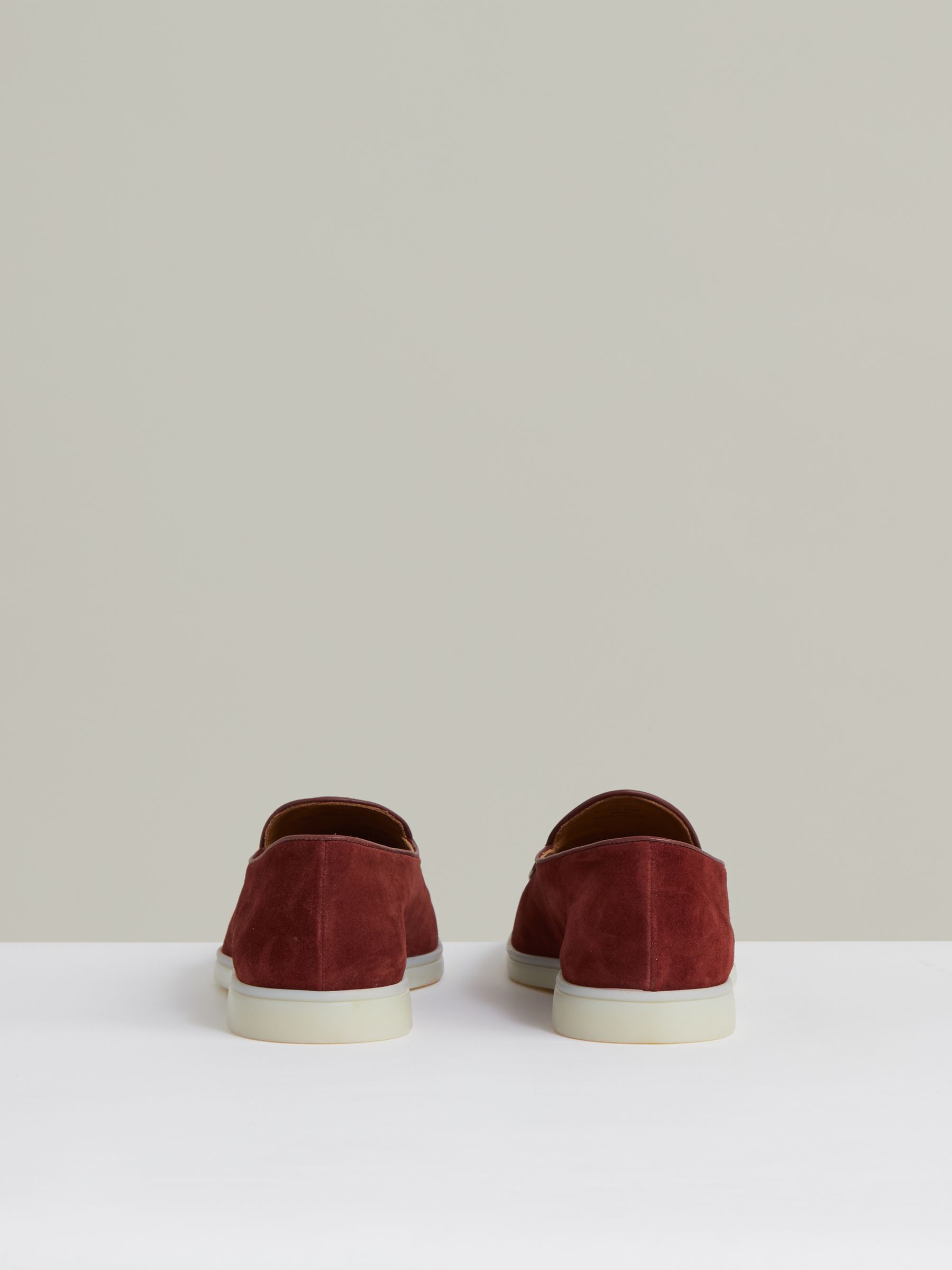 Suede Tassel Loafers in Maroon Red - Image 4 of 6