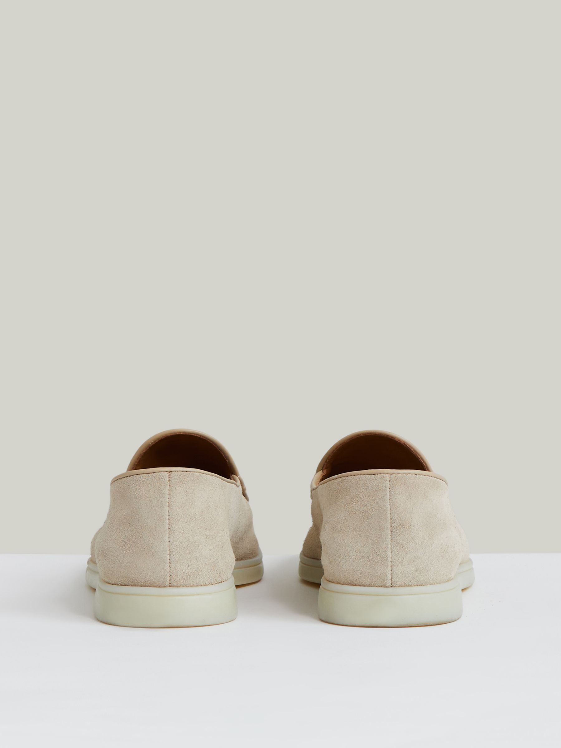 Suede Tassel Loafers in Light Stone - image 4