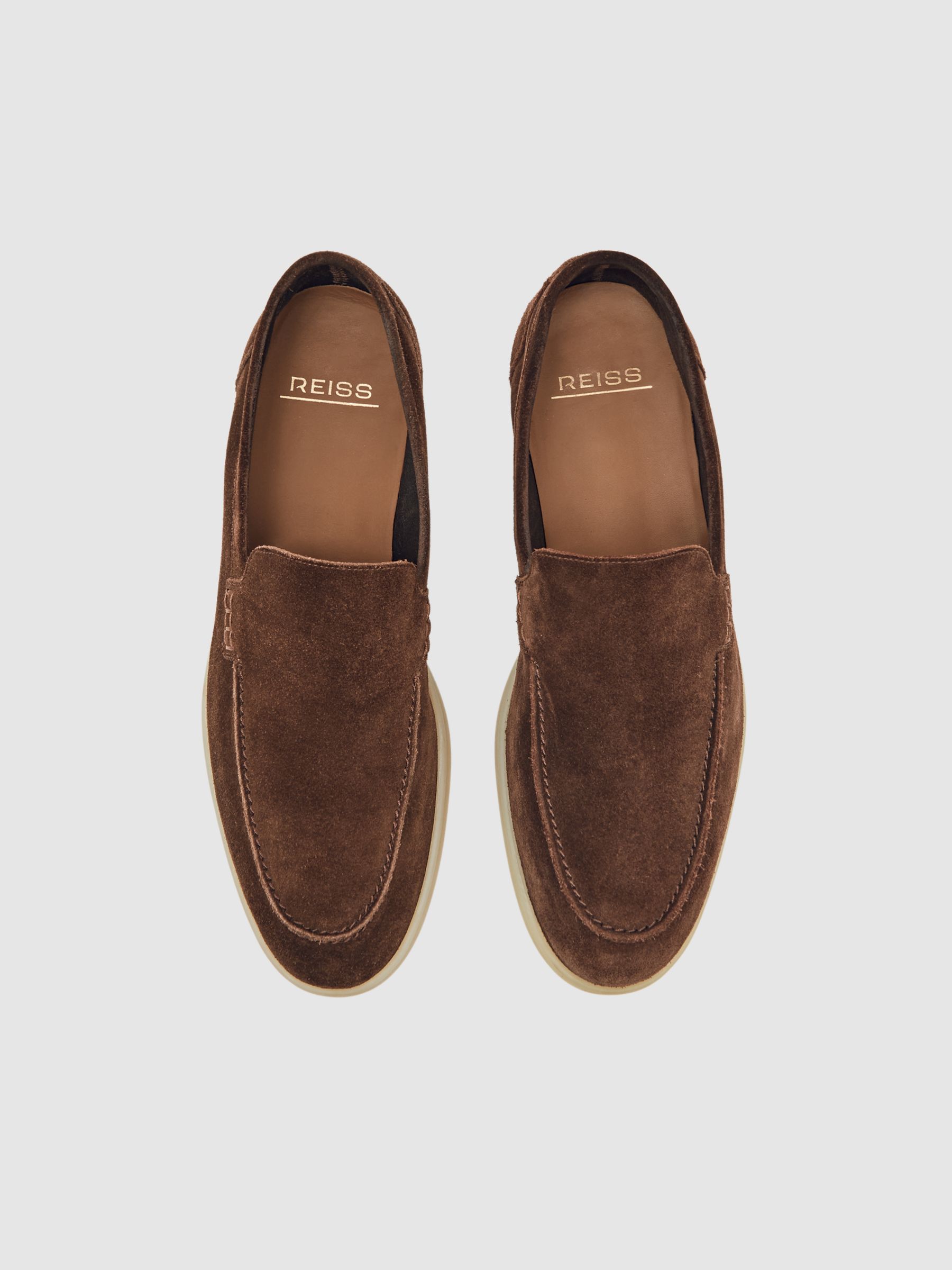 Suede Slip-On Loafers in Chocolate Brown - Image 2 of 6