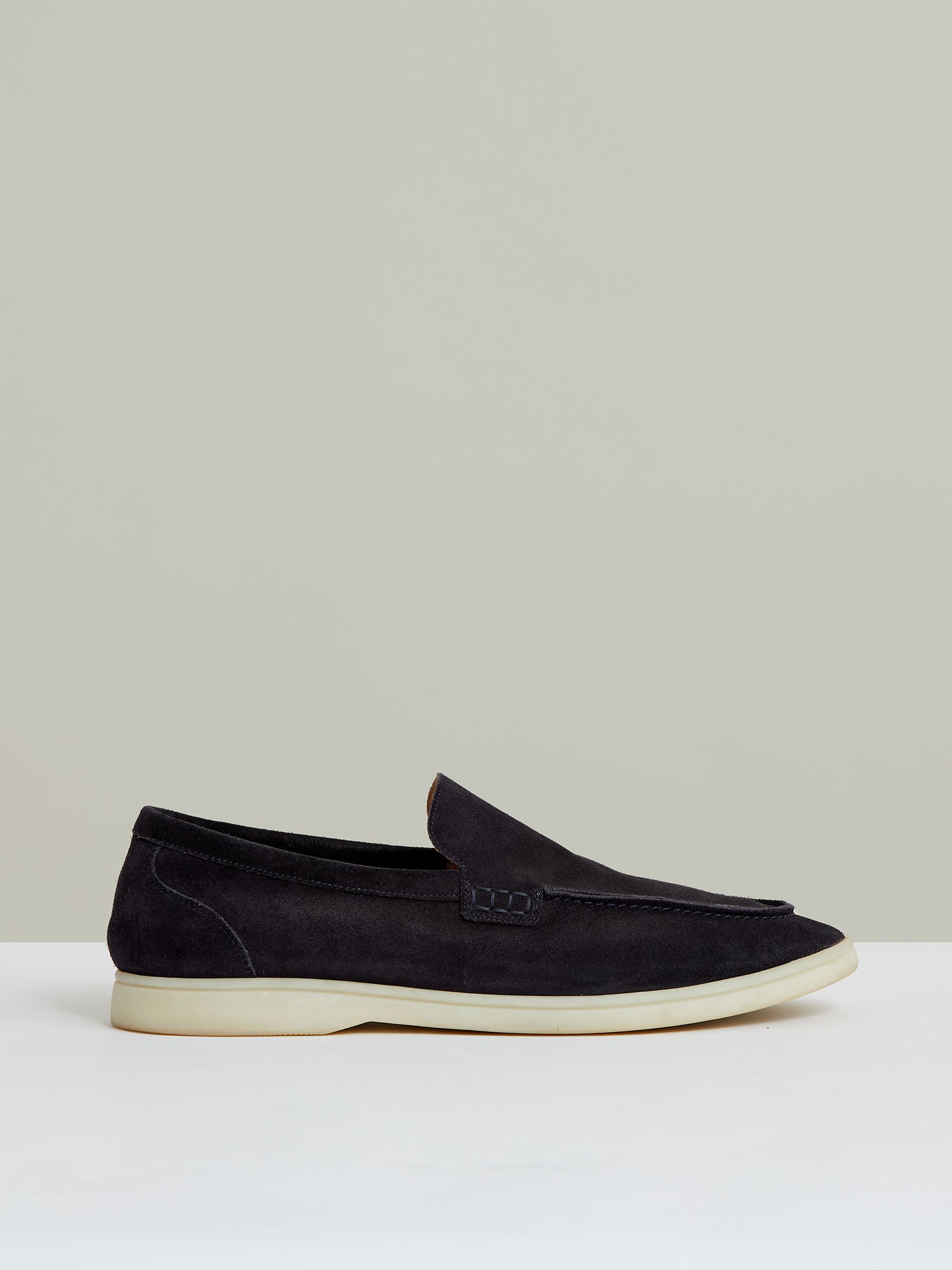 Suede Slip-On Loafers in Navy - Image 1 of 5