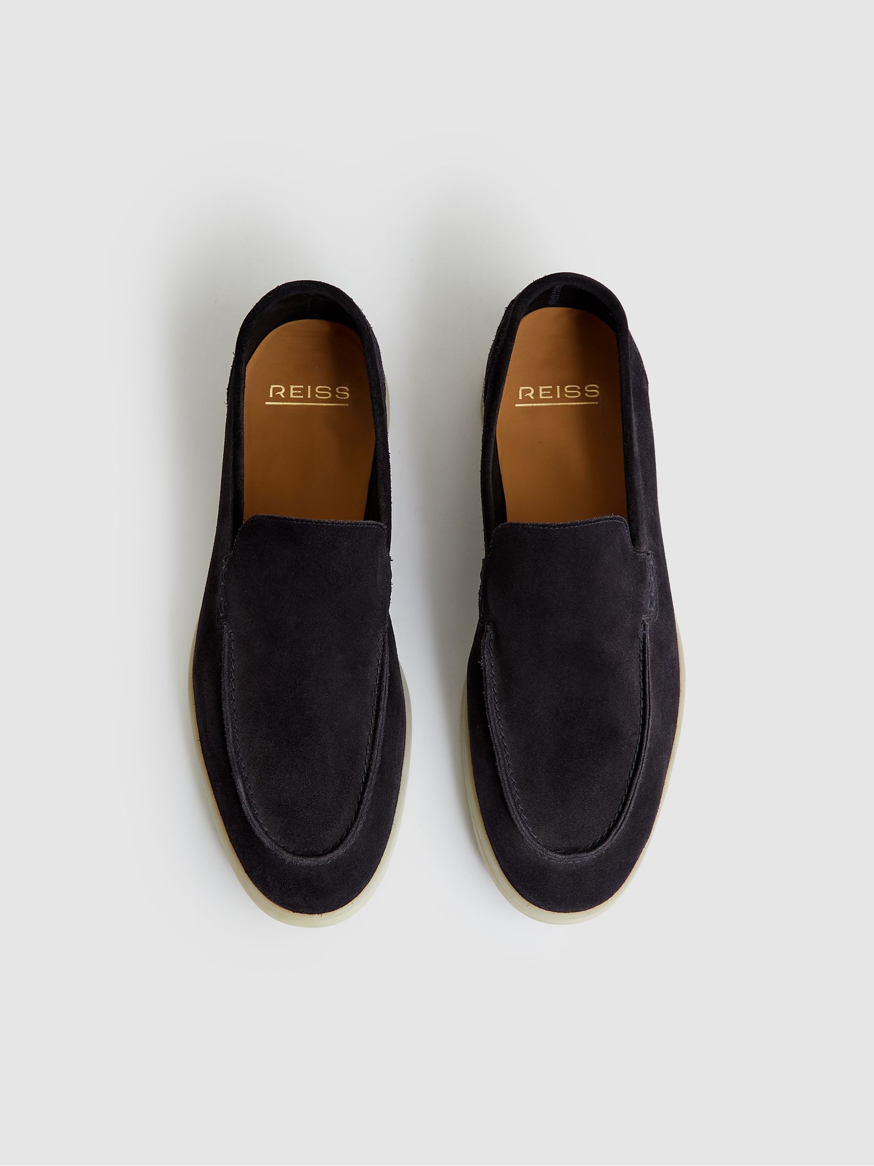 Suede Slip-On Loafers in Navy - Image 2 of 5
