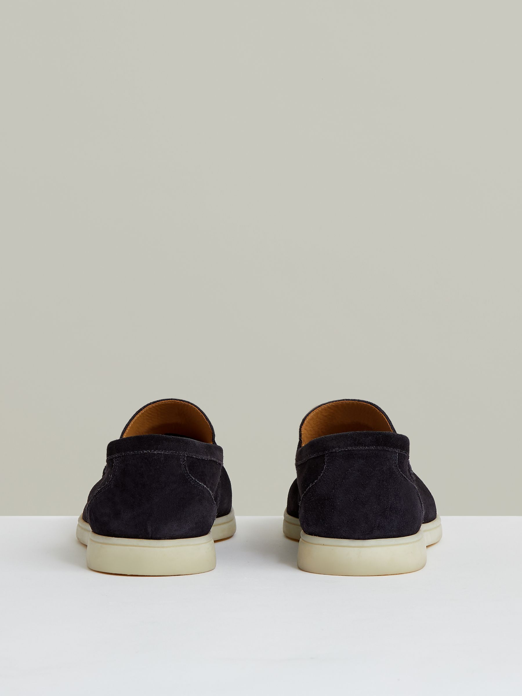 Suede Slip-On Loafers in Navy - Image 3 of 5