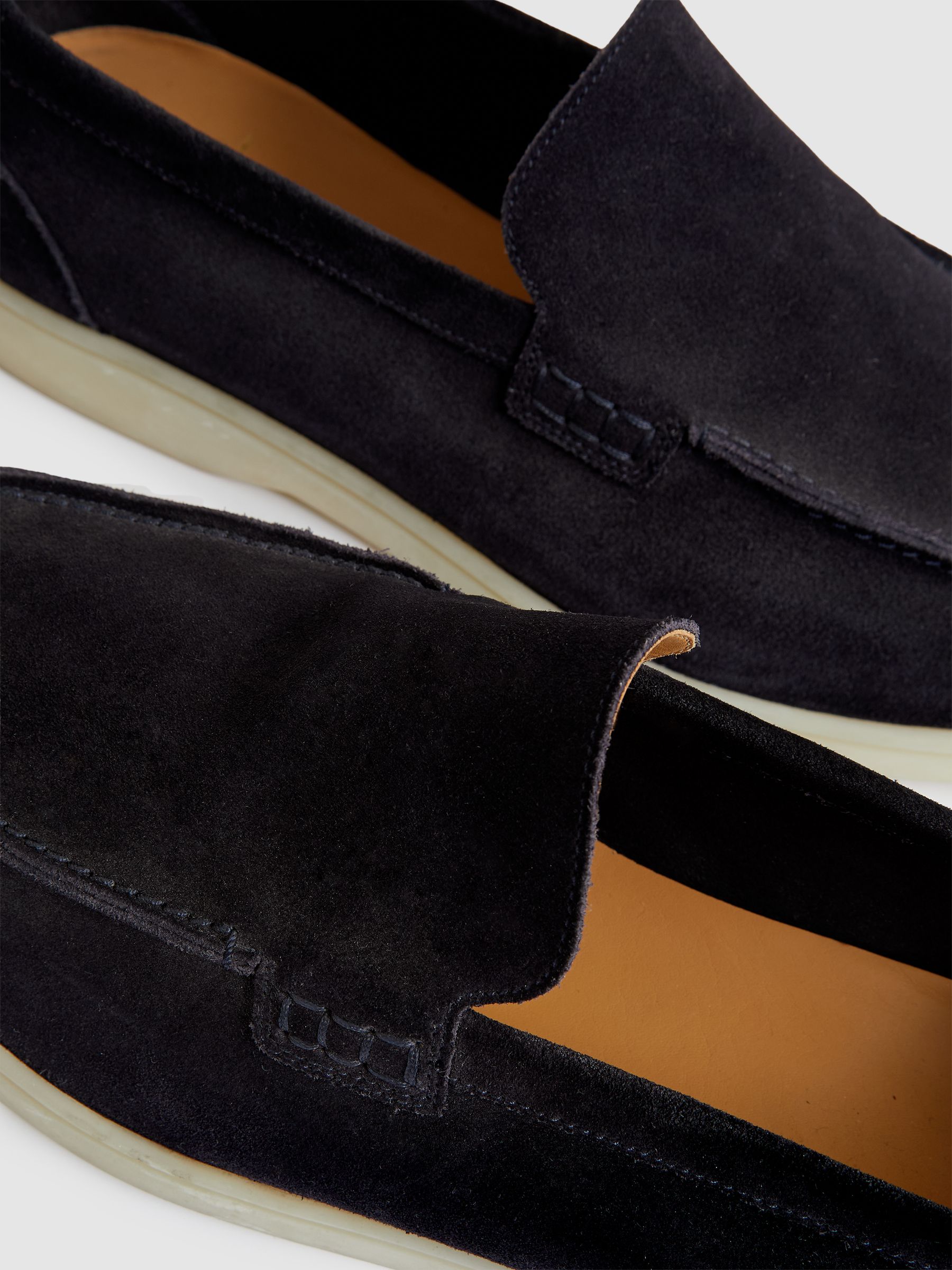 Suede Slip-On Loafers in Navy - Image 4 of 5