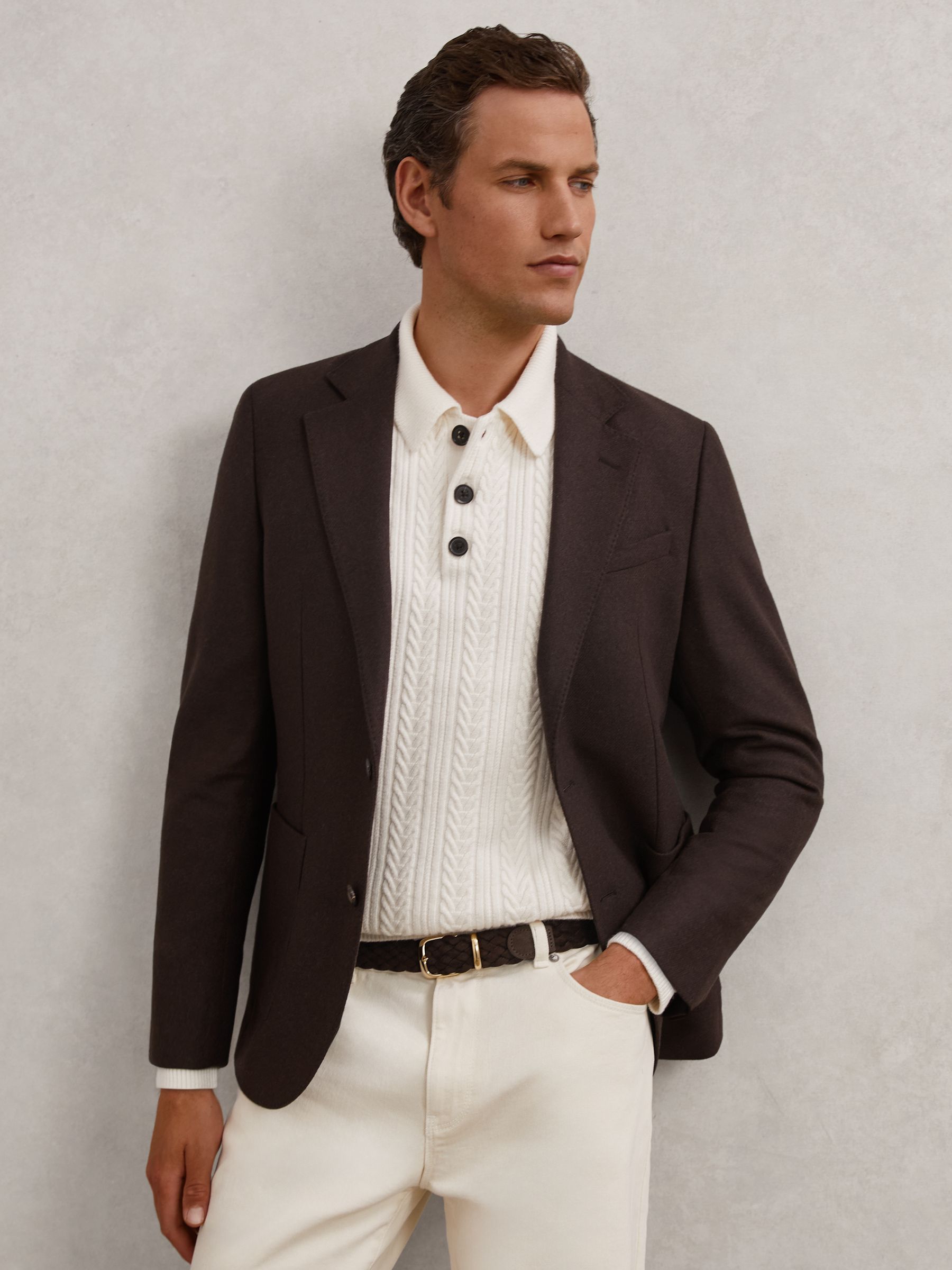Suede Woven Belt in Dark Brown - Image 2 of 4