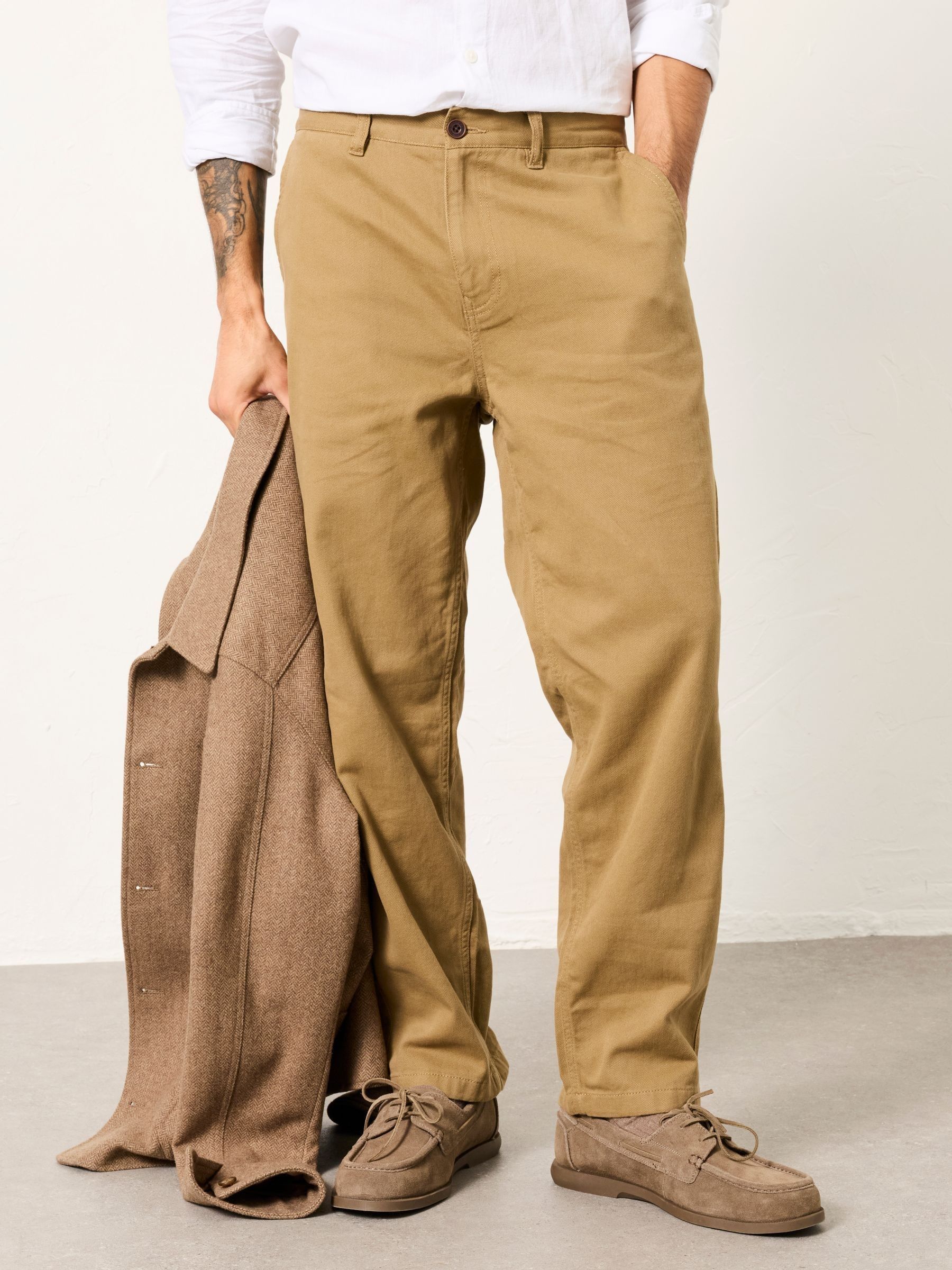 Mylor Light Stone Tapered Twill Trousers - Image 1 of 6