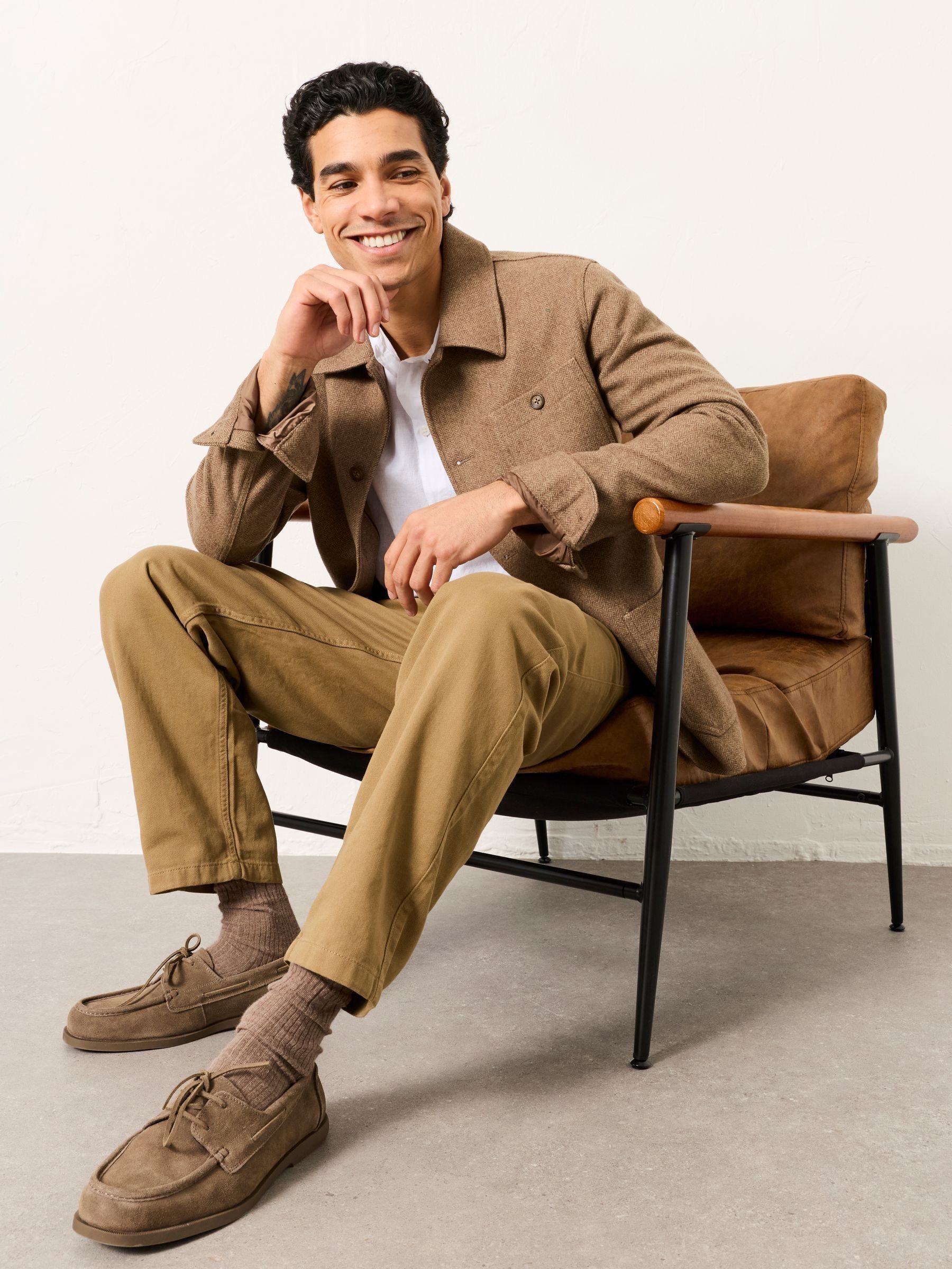 Mylor Light Stone Tapered Twill Trousers - Image 5 of 6