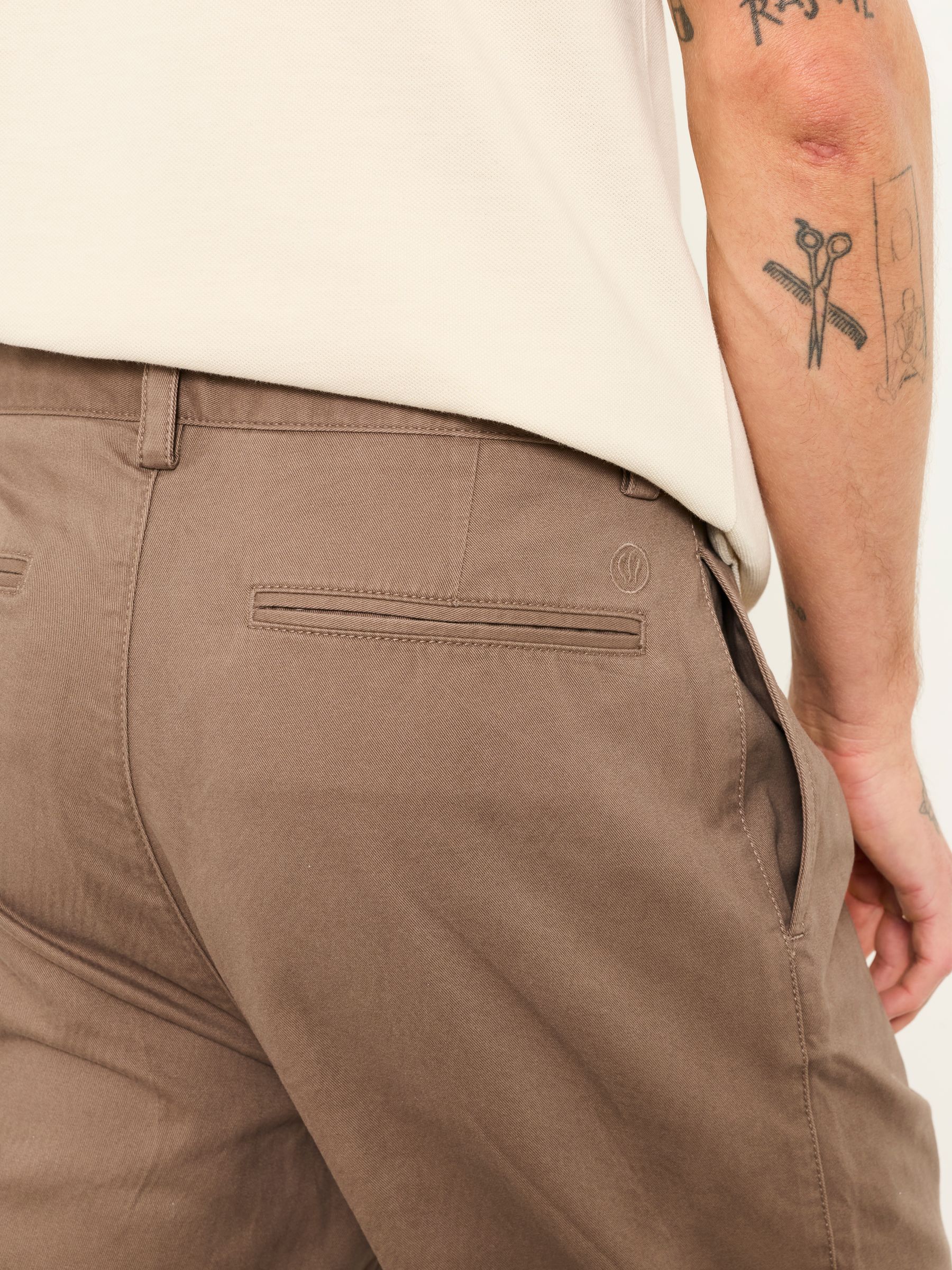 Brown Straight Fit Pleat Front Twill Chinos - Image 6 of 7