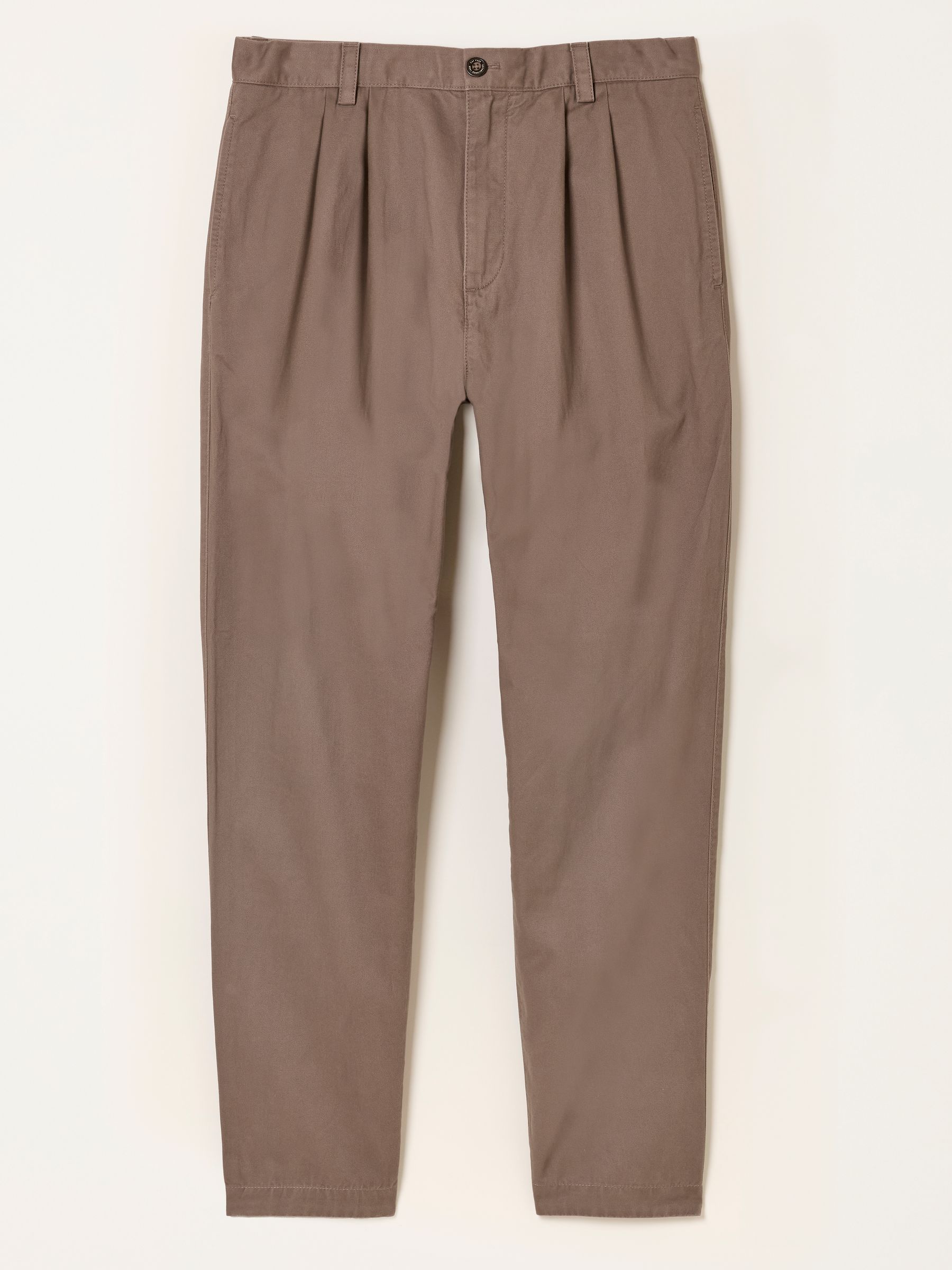 Brown Straight Fit Pleat Front Twill Chinos - Image 7 of 7
