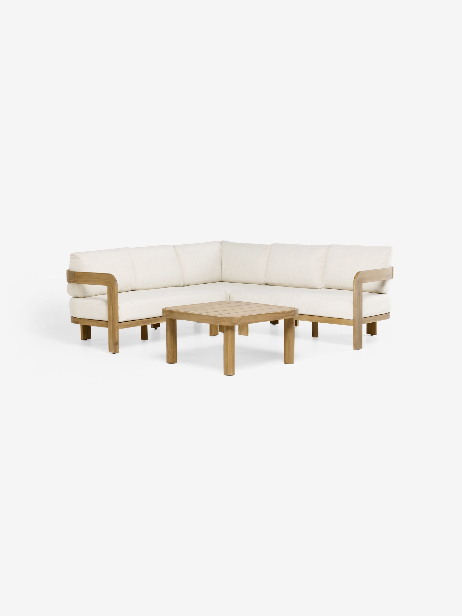 Eliana Garden Corner Lounge Set in Off White Boucle - Image 4 of 5
