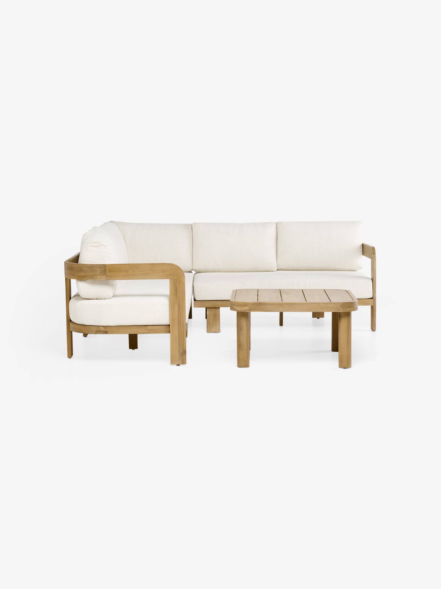 Eliana Garden Corner Lounge Set in Off White Boucle - Image 5 of 5