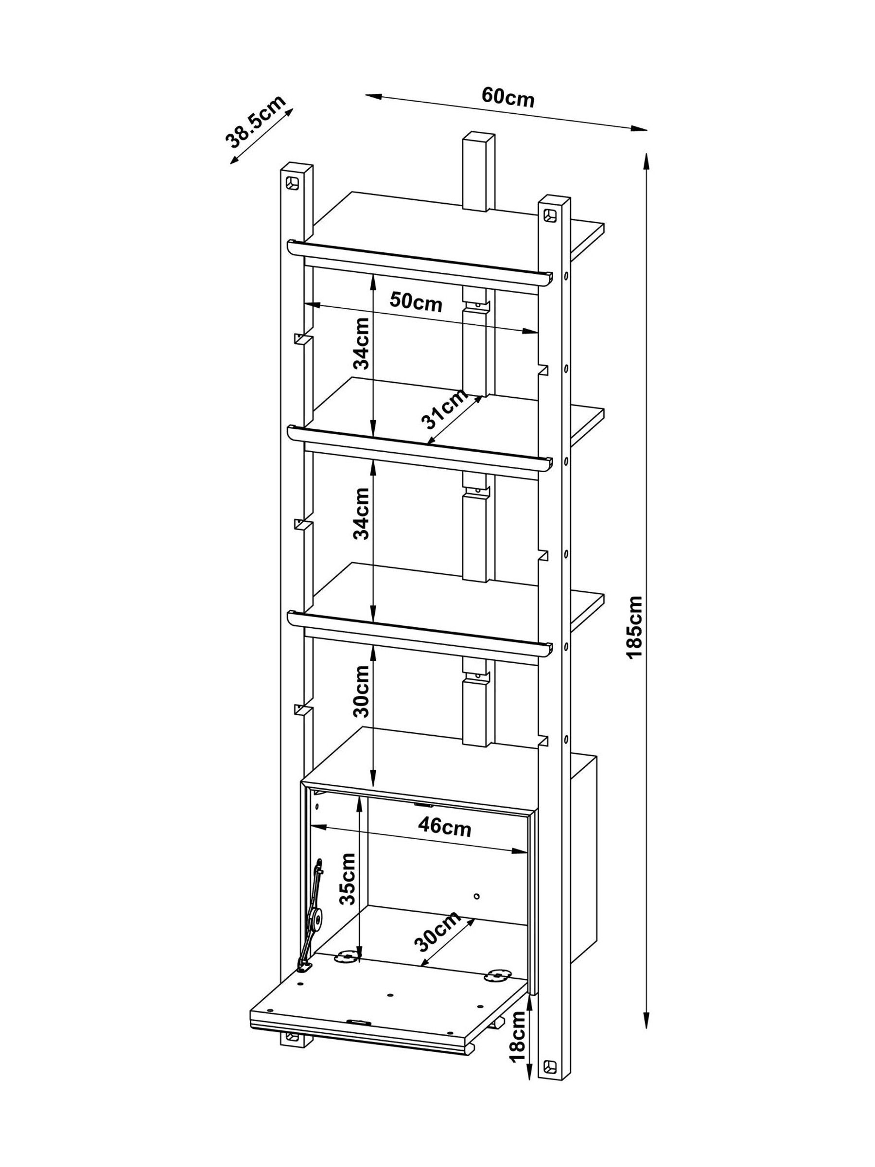 Plinth Narrow Shelving in Oak - Image 4 of 8