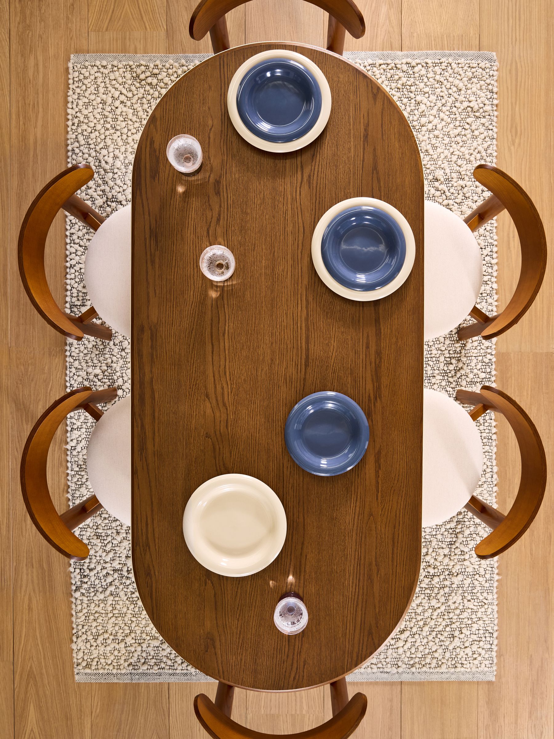Plinth Oval Fixed 6 Seater Dining Table in Yellow Gloss and Oak - Image 2 of 7