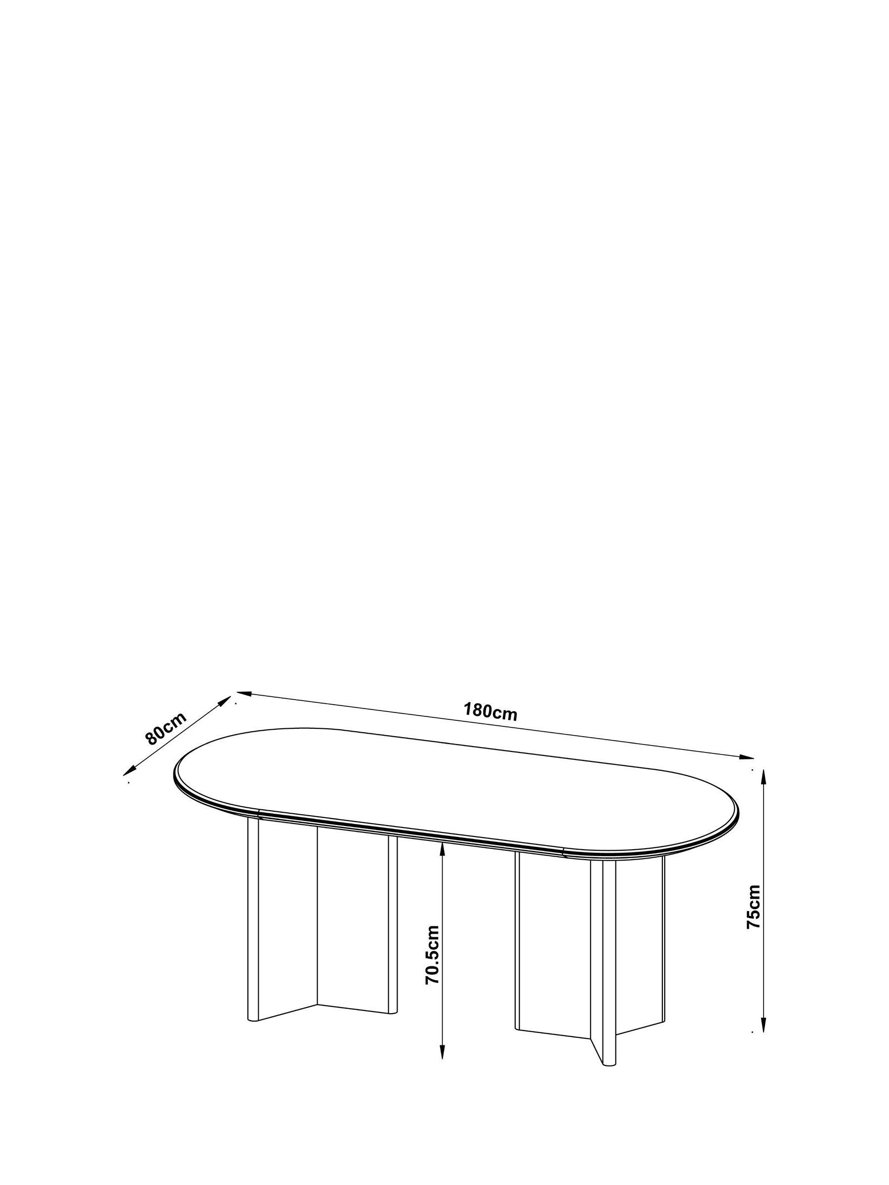 Plinth Oval Fixed 6 Seater Dining Table in Yellow Gloss and Oak - Image 5 of 7