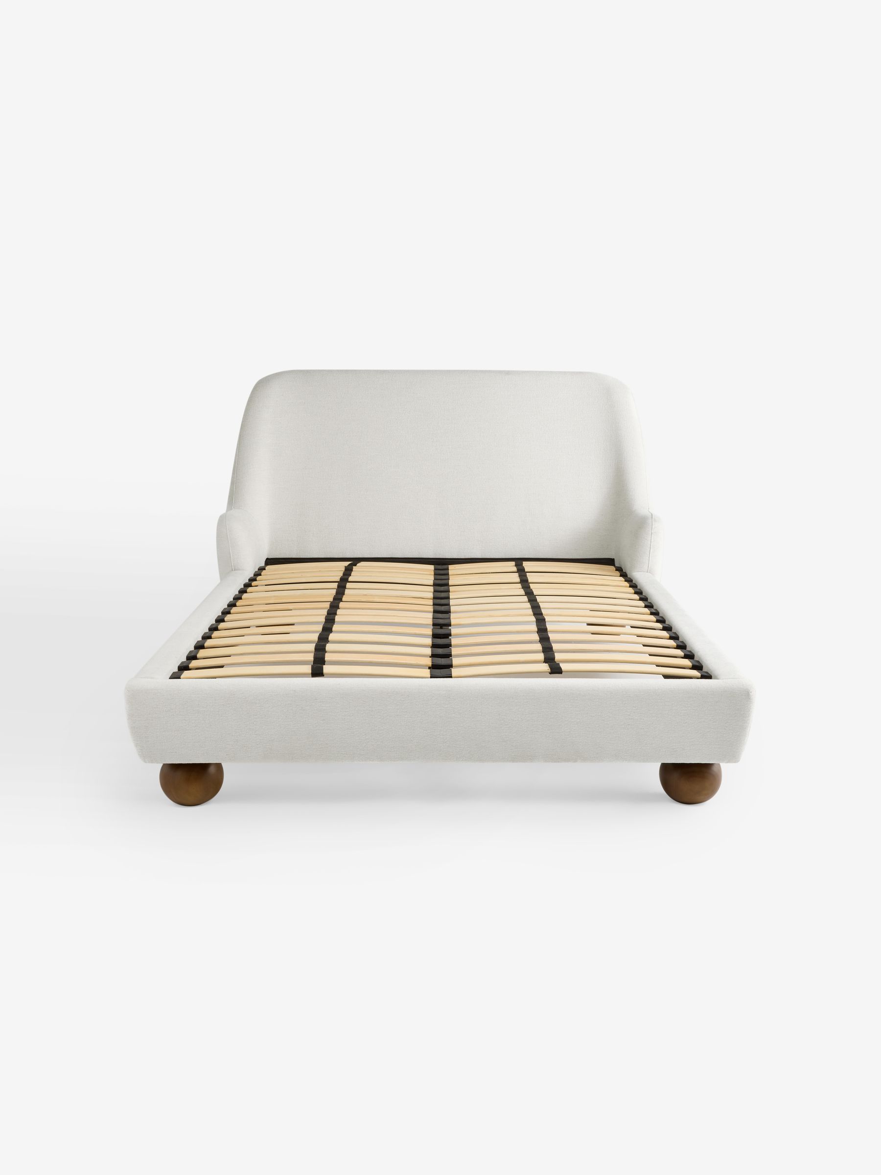 Ellio Bed in Soft Textured Weave Linen White - Image 4 of 5