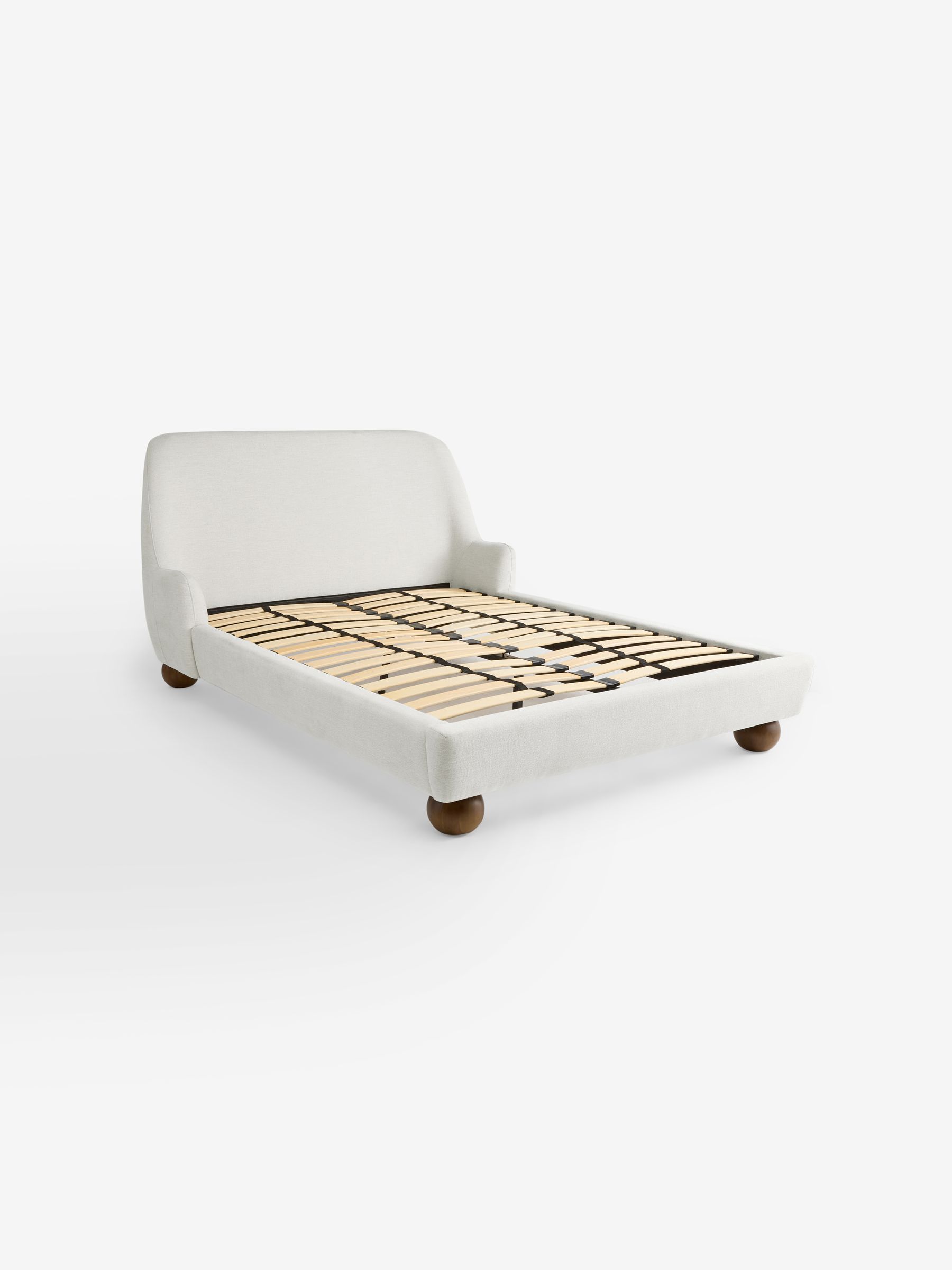 Ellio Bed in Soft Textured Weave Linen White - Image 5 of 5