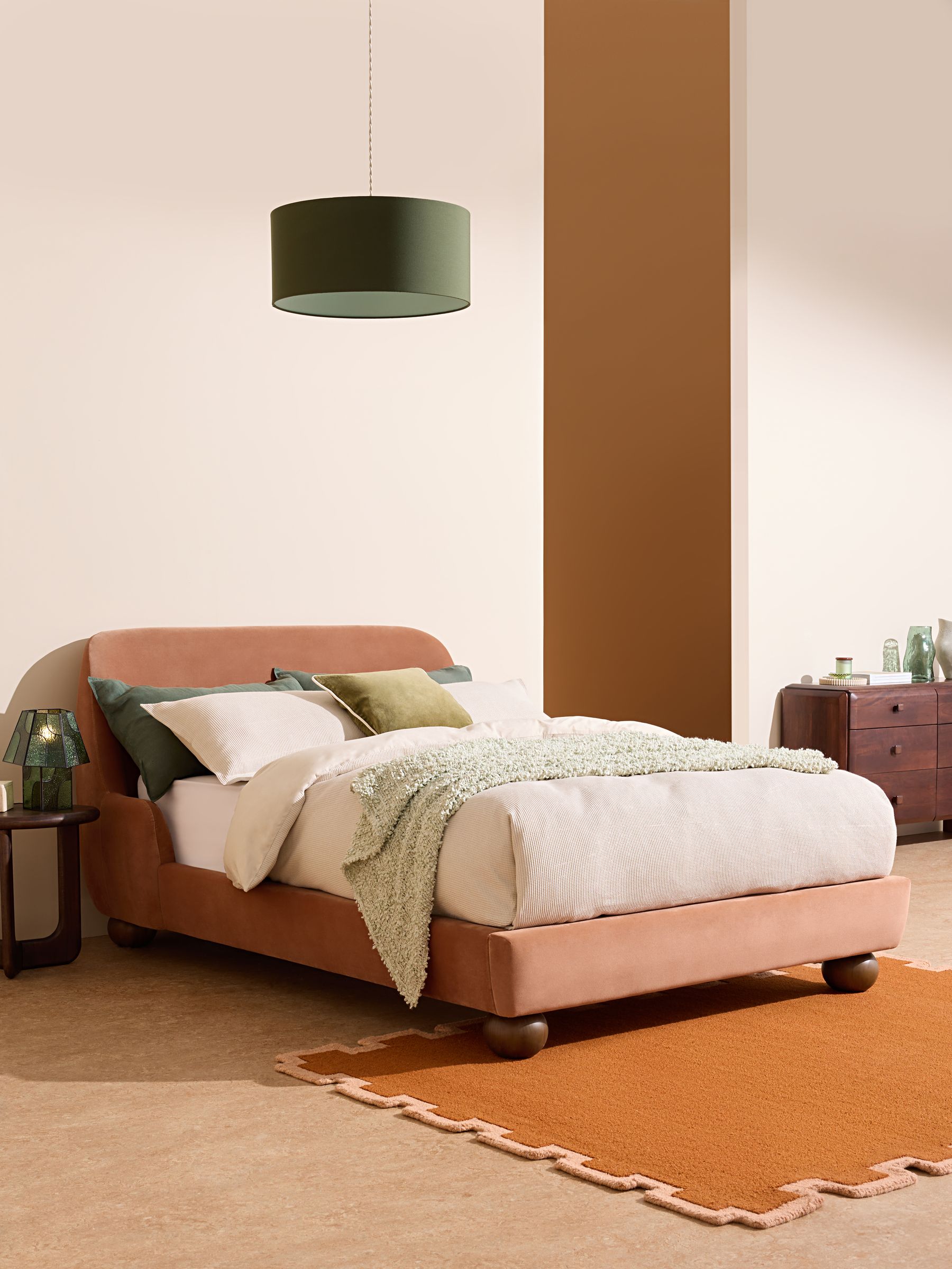 Ellio Bed in Velvet Truffle Natural - Image 1 of 5