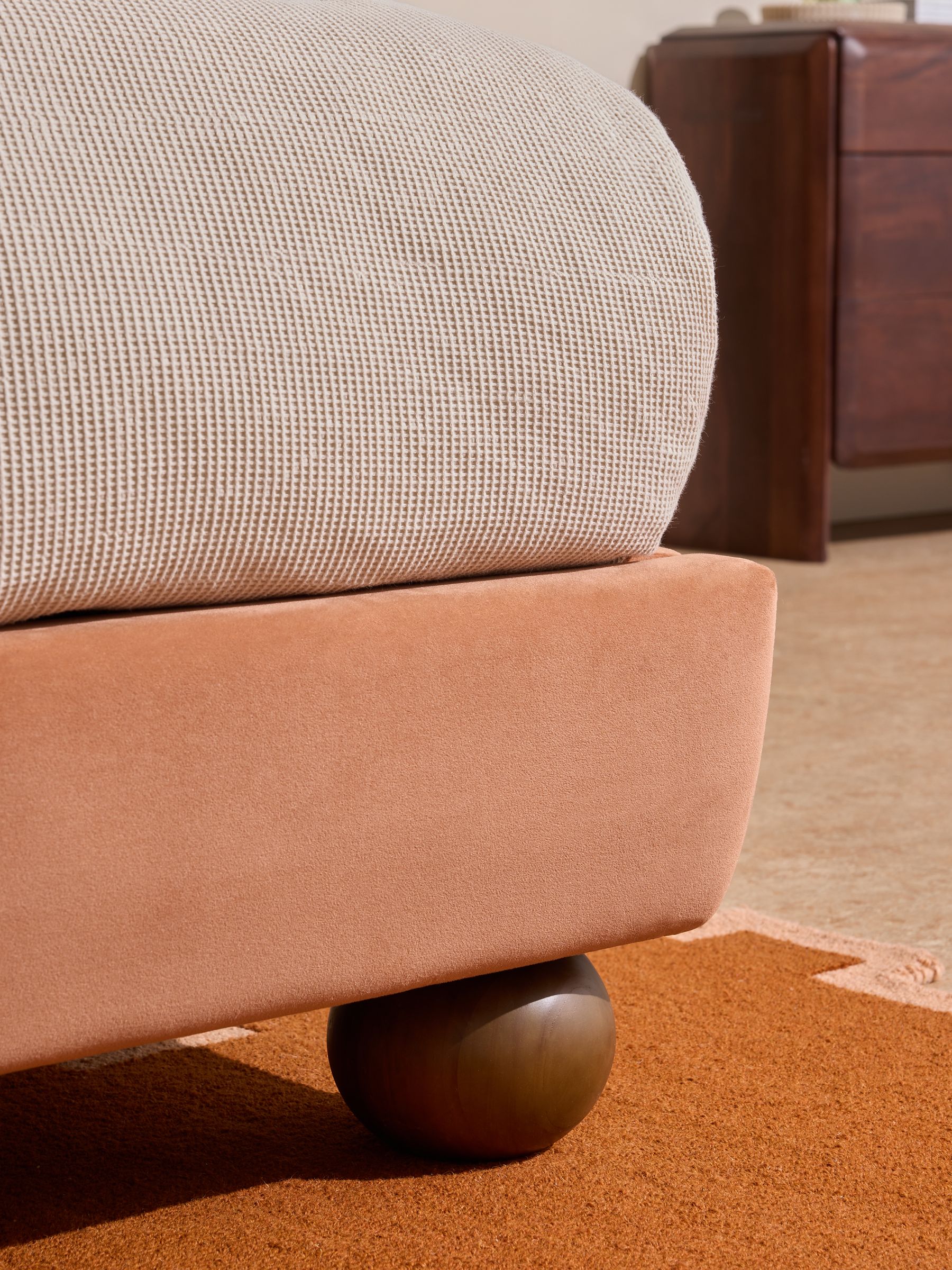 Ellio Bed in Velvet Truffle Natural - Image 2 of 5