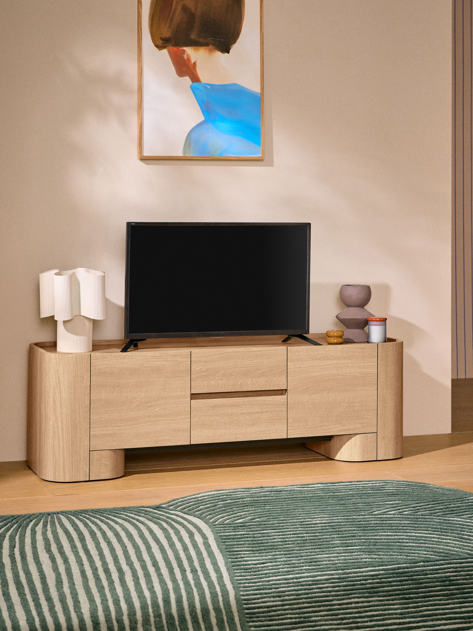 Kain Up to 55 Inch TV Unit in Light Oak Effect - Image 2 of 8 Kain Up to 55 Inch TV Unit in Light Oak Effect - Image 2 of 8