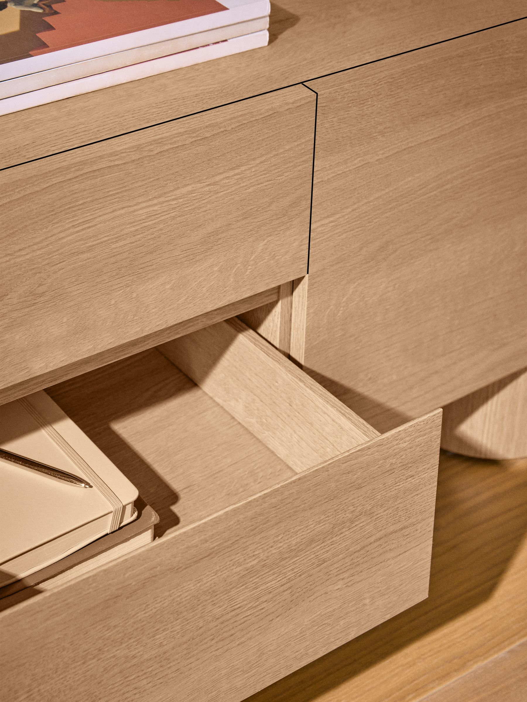 Kain Up to 55 Inch TV Unit in Light Oak Effect - Image 3 of 8